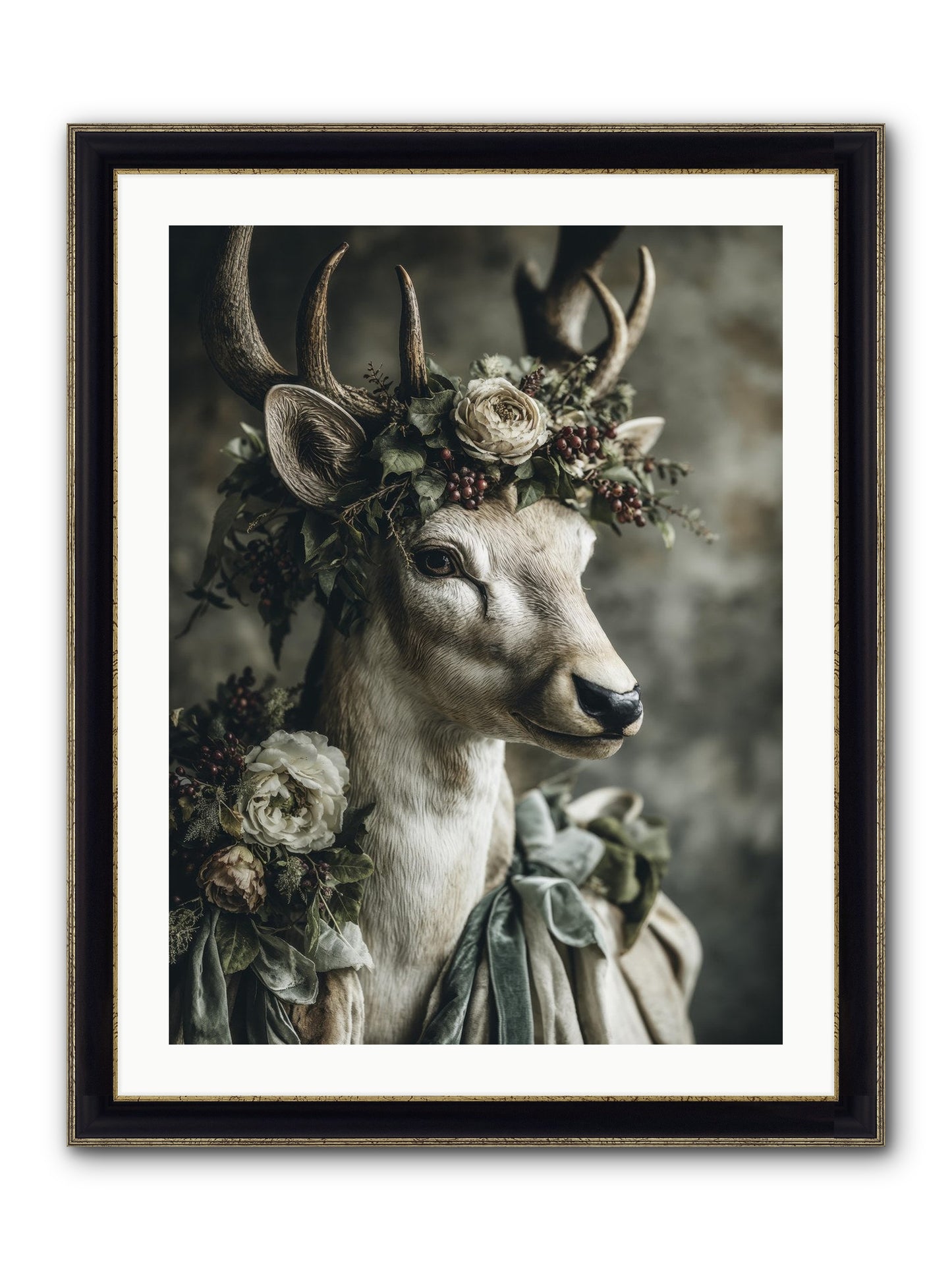 Field Of Gentle Framed Print - Black & Gold 24x32
