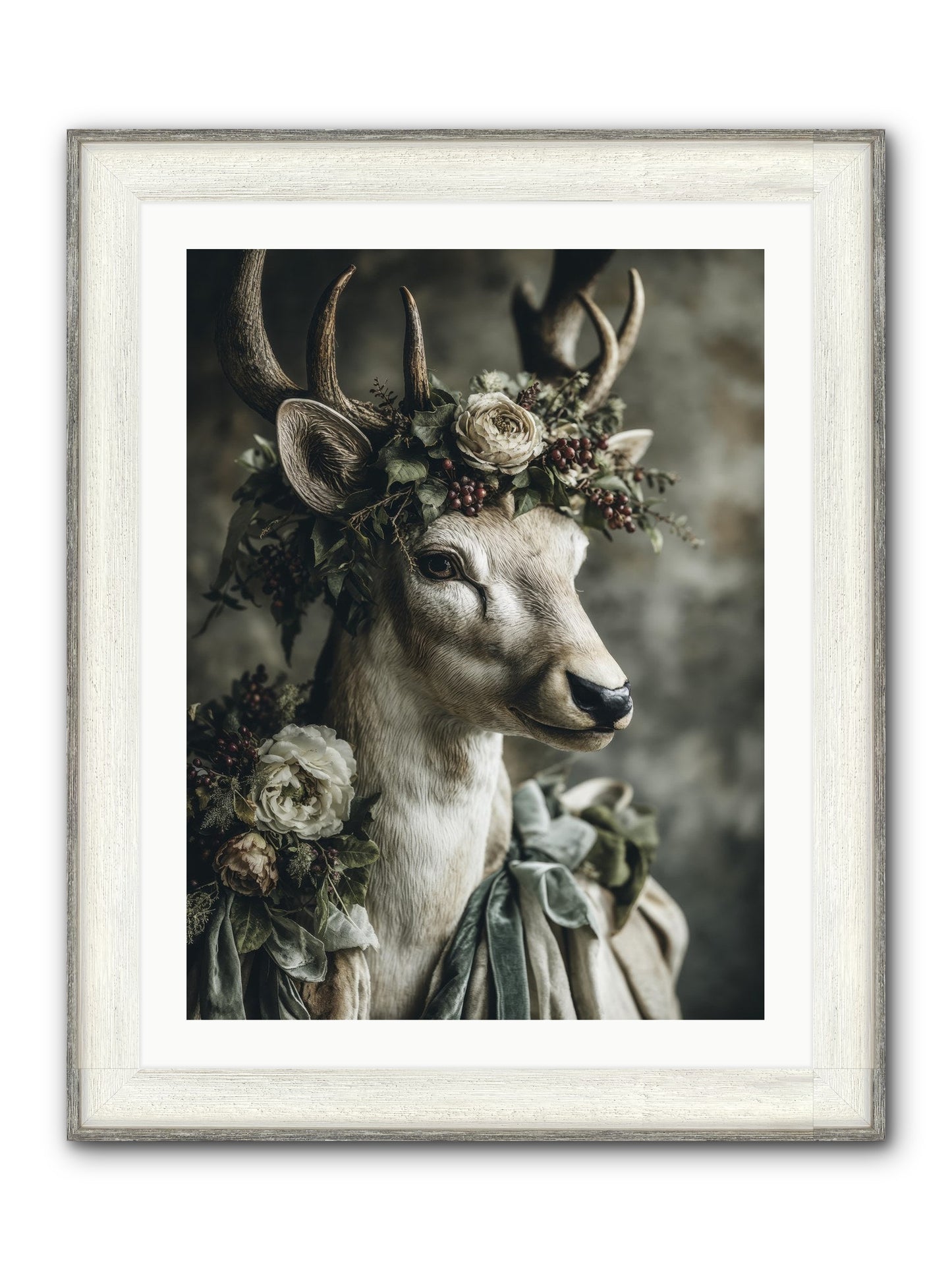Field Of Gentle Framed Print - Driftwood White 24x32