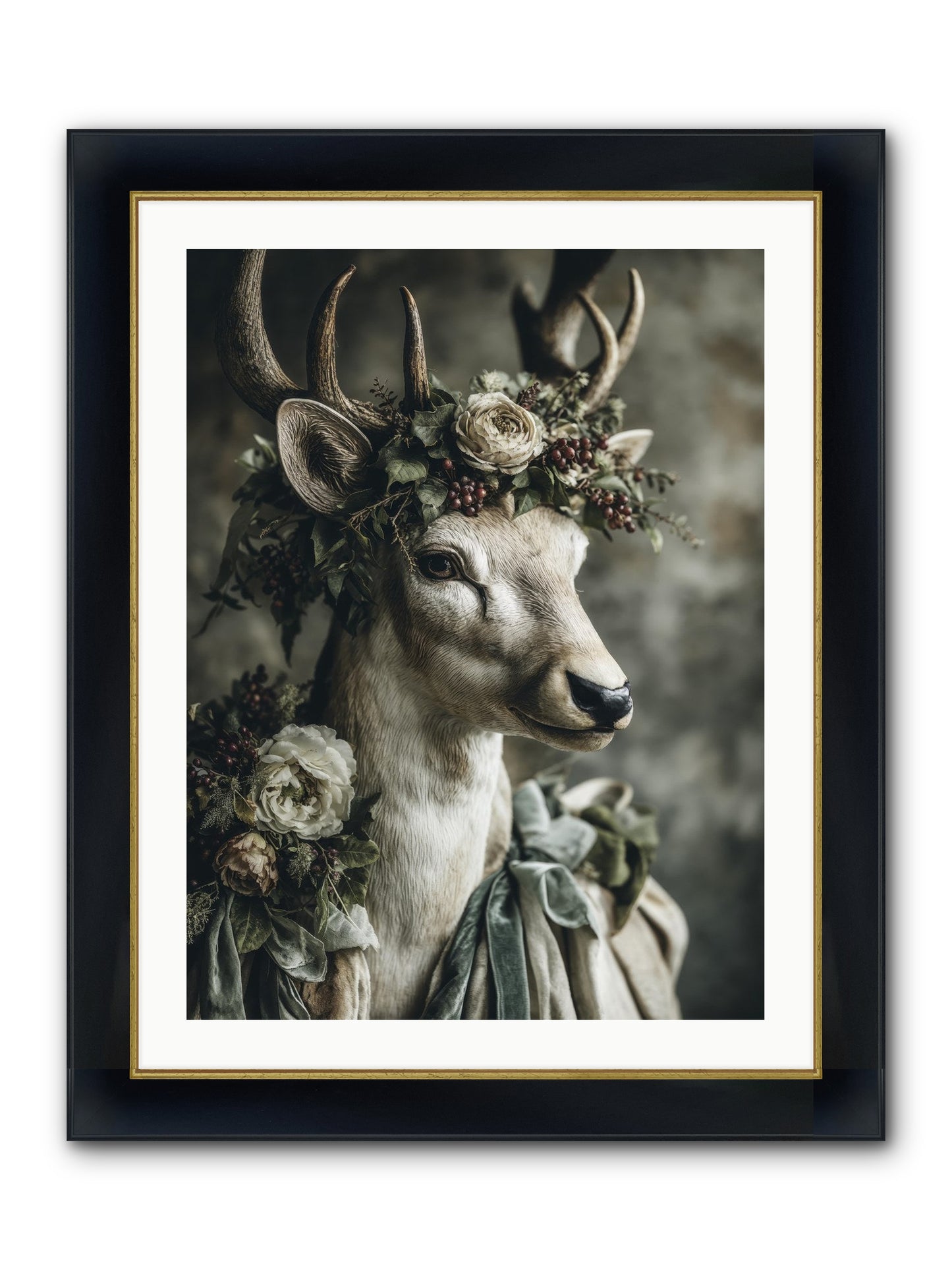 Field Of Gentle Framed Print - Wide Black w/Gold 24x32