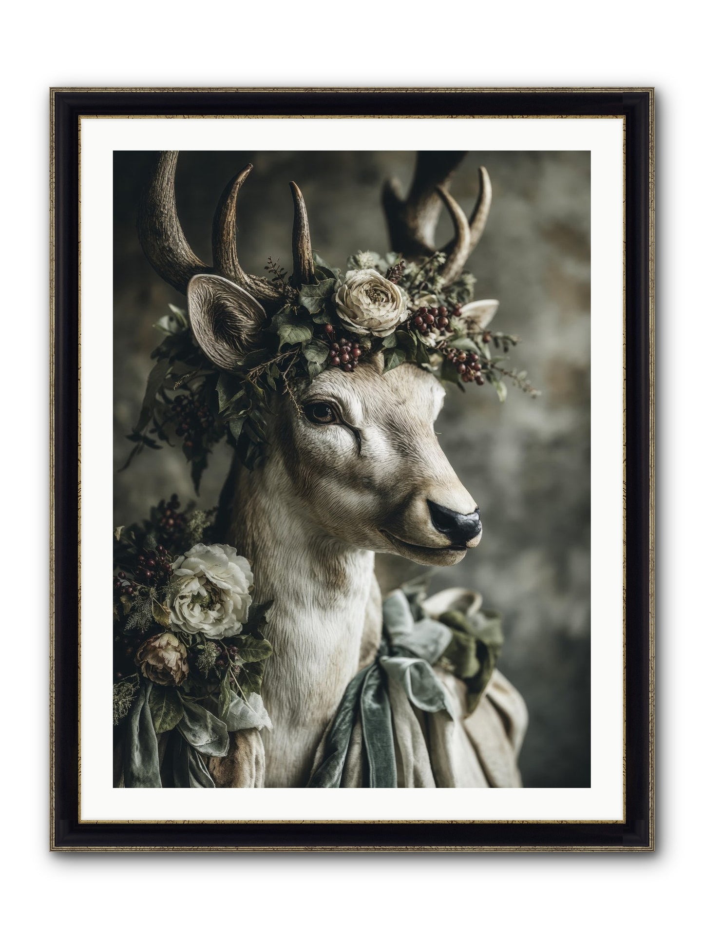Field Of Gentle Framed Print - Black & Gold 30x40