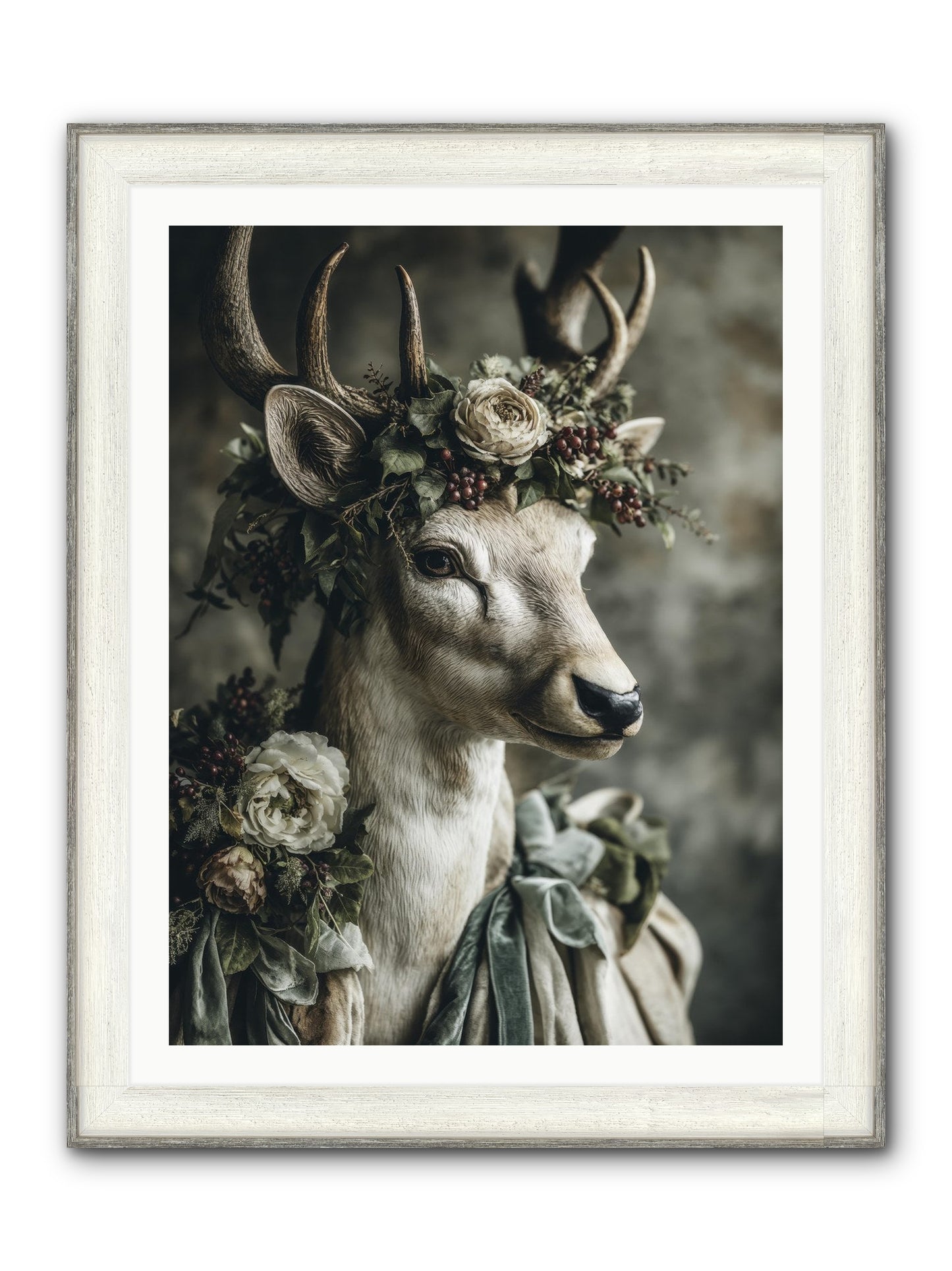 Field Of Gentle Framed Print - Driftwood White 30x40