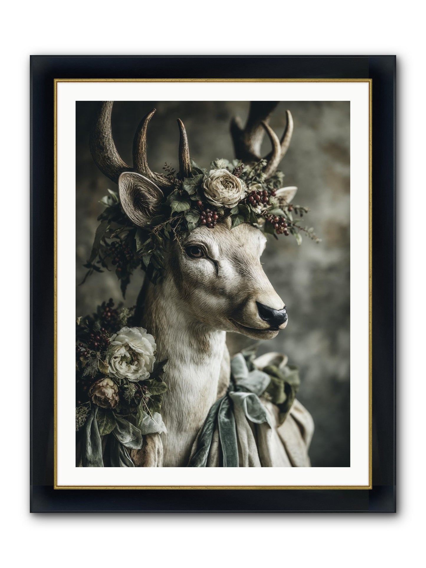 Field Of Gentle Framed Print - Wide Black w/Gold 30x40