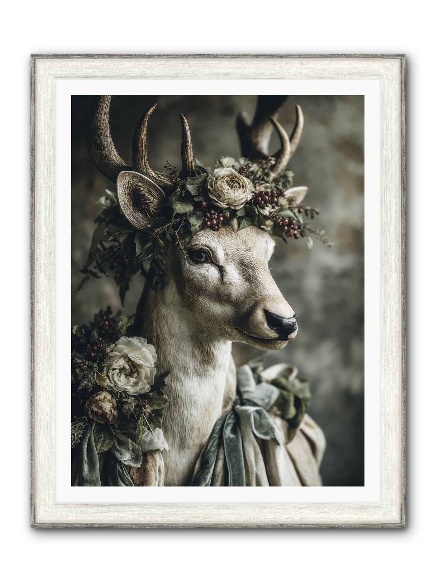 Field Of Gentle Framed Print - Driftwood White 36x48