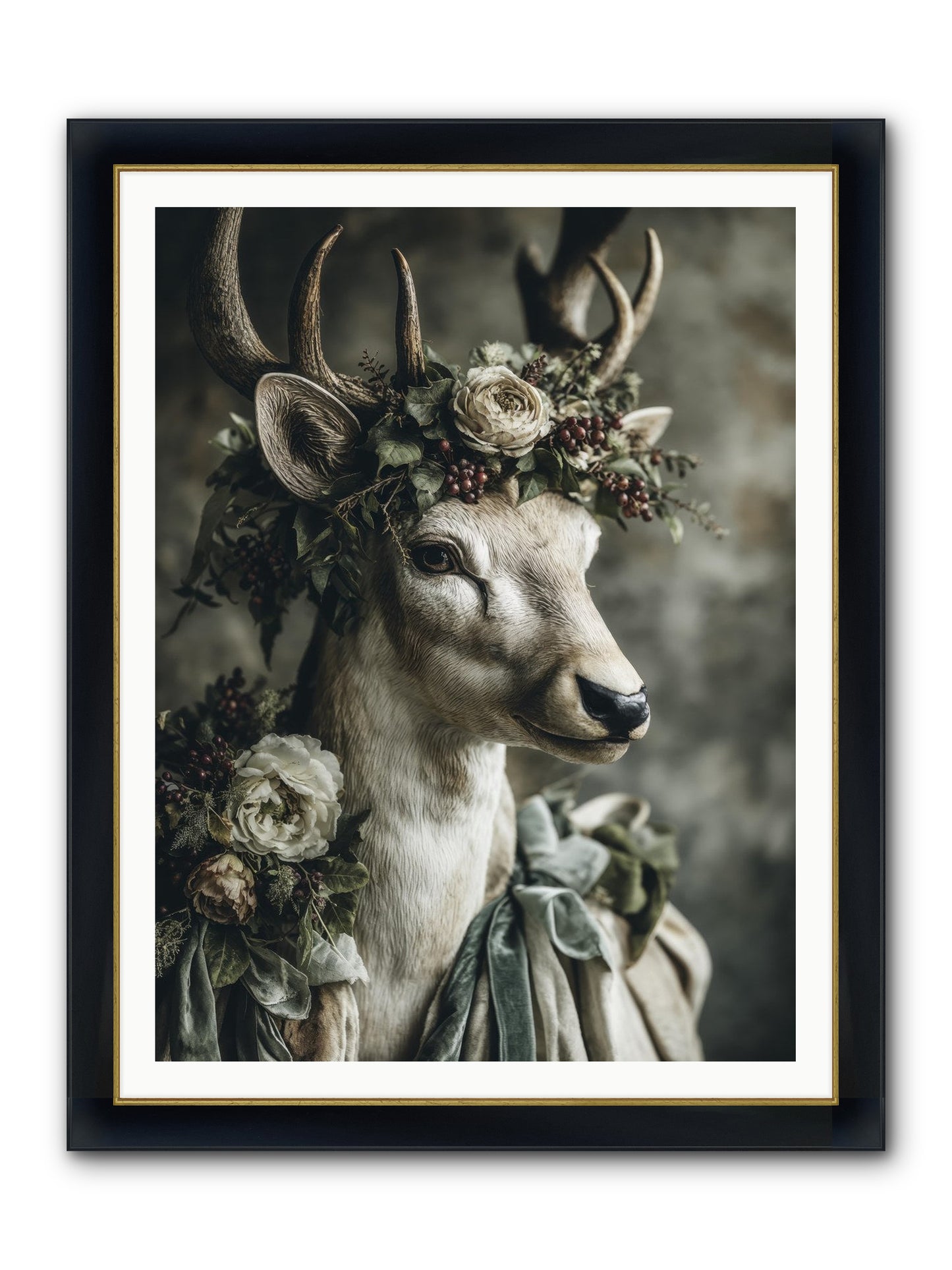 Field Of Gentle Framed Print - Wide Black w/Gold 36x48