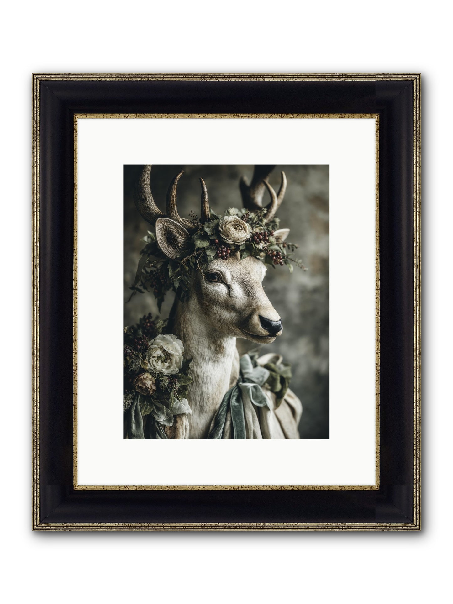Field Of Gentle Framed Print - Black & Gold 9x12