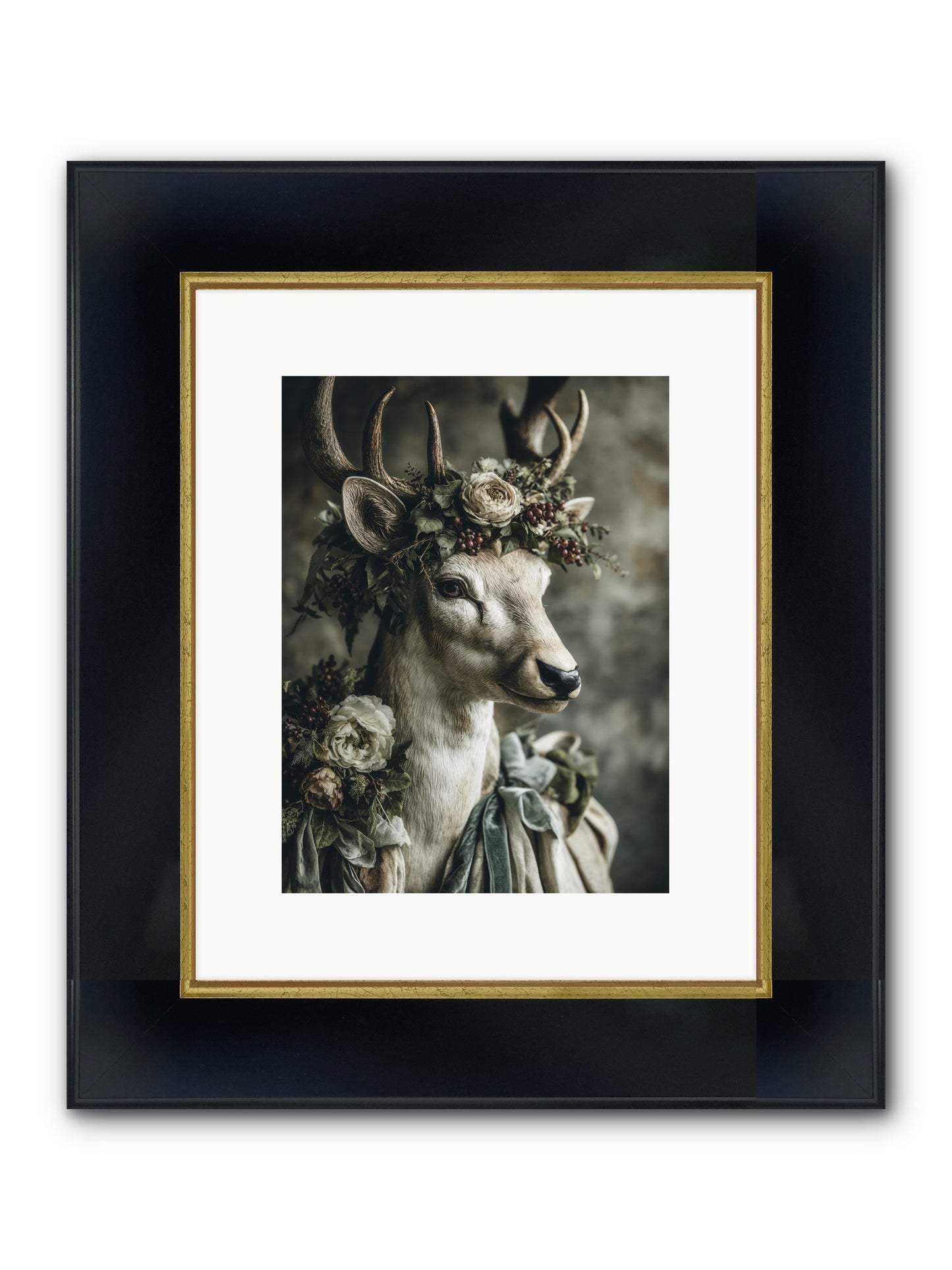 Field Of Gentle Framed Print - Wide Black w/Gold 9x12