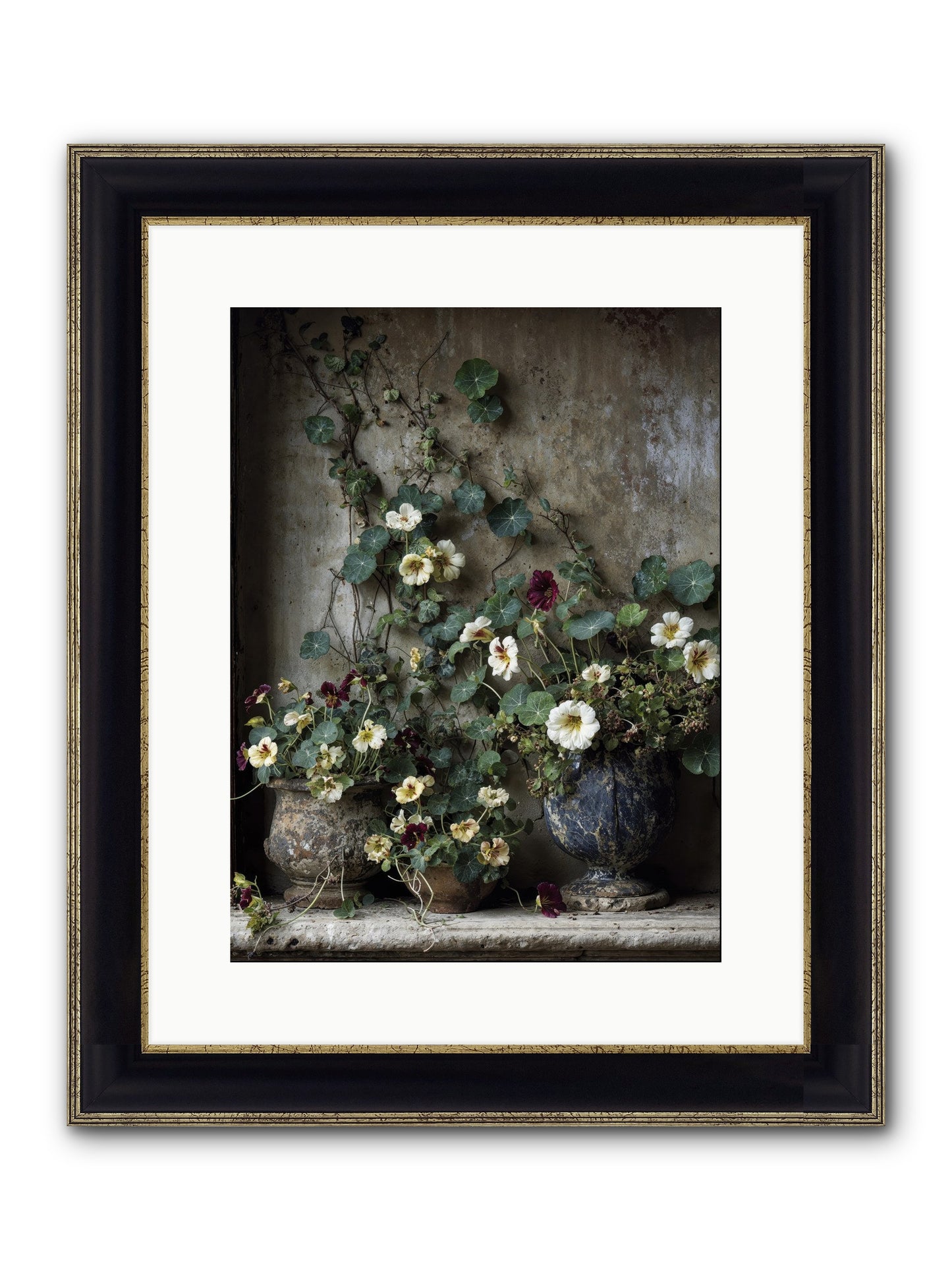 Field To Heart Framed Print - Black & Gold 12x16