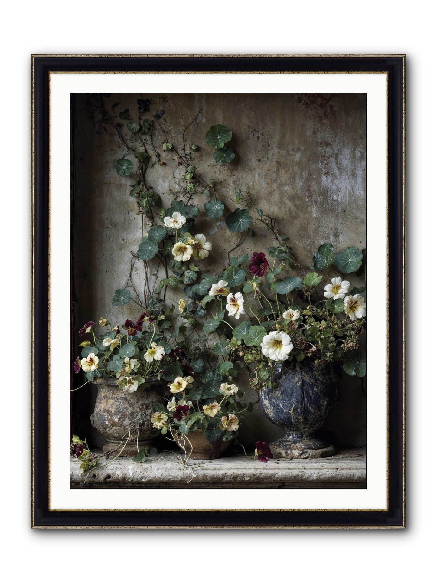 Field To Heart Framed Print - Black & Gold 30x40