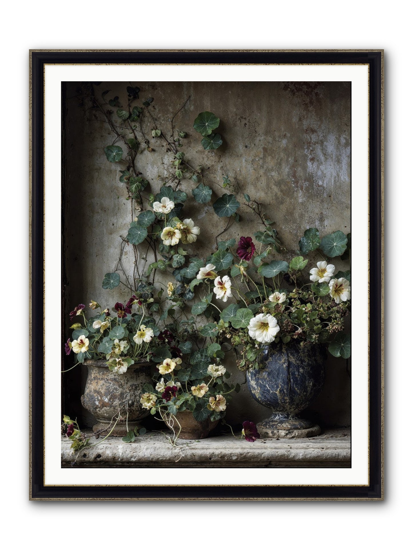 Field To Heart Framed Print - Black & Gold 36x48