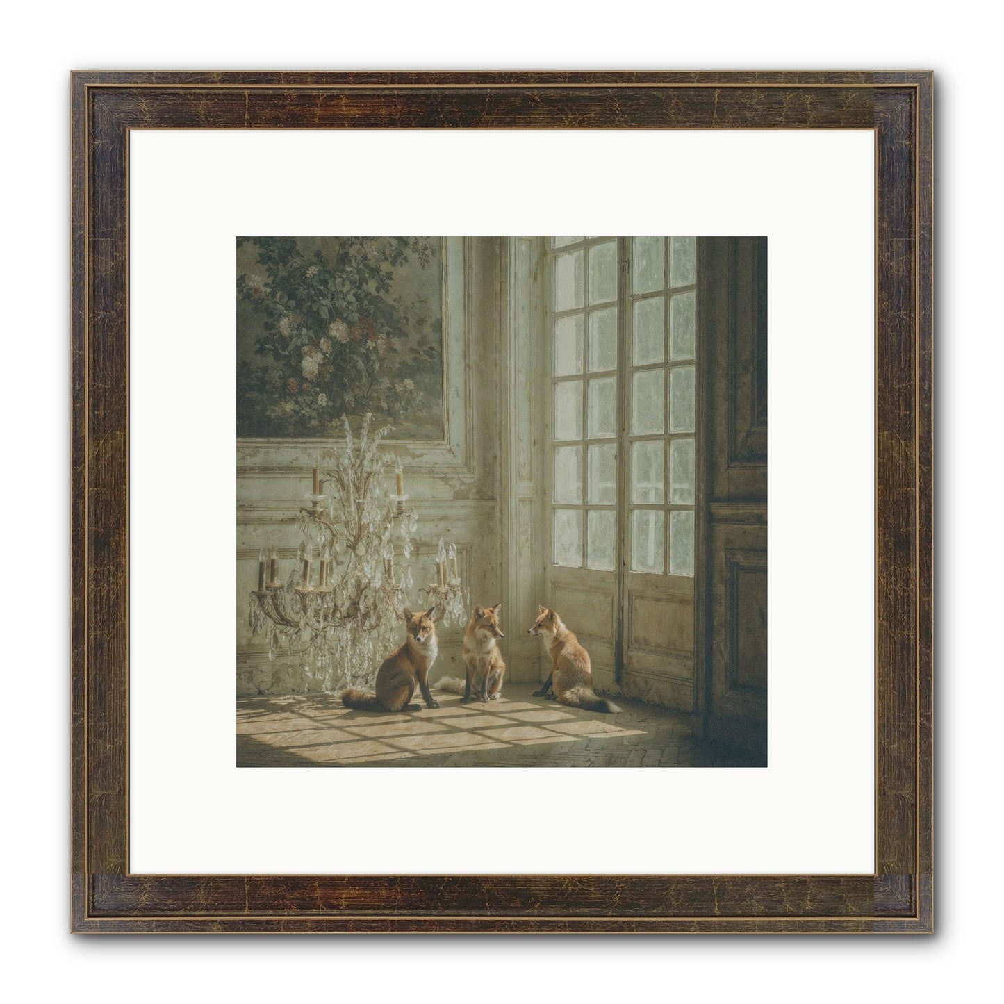 Fieldhouse Morning Framed Print - Slimwoods Black/Gold 10x10