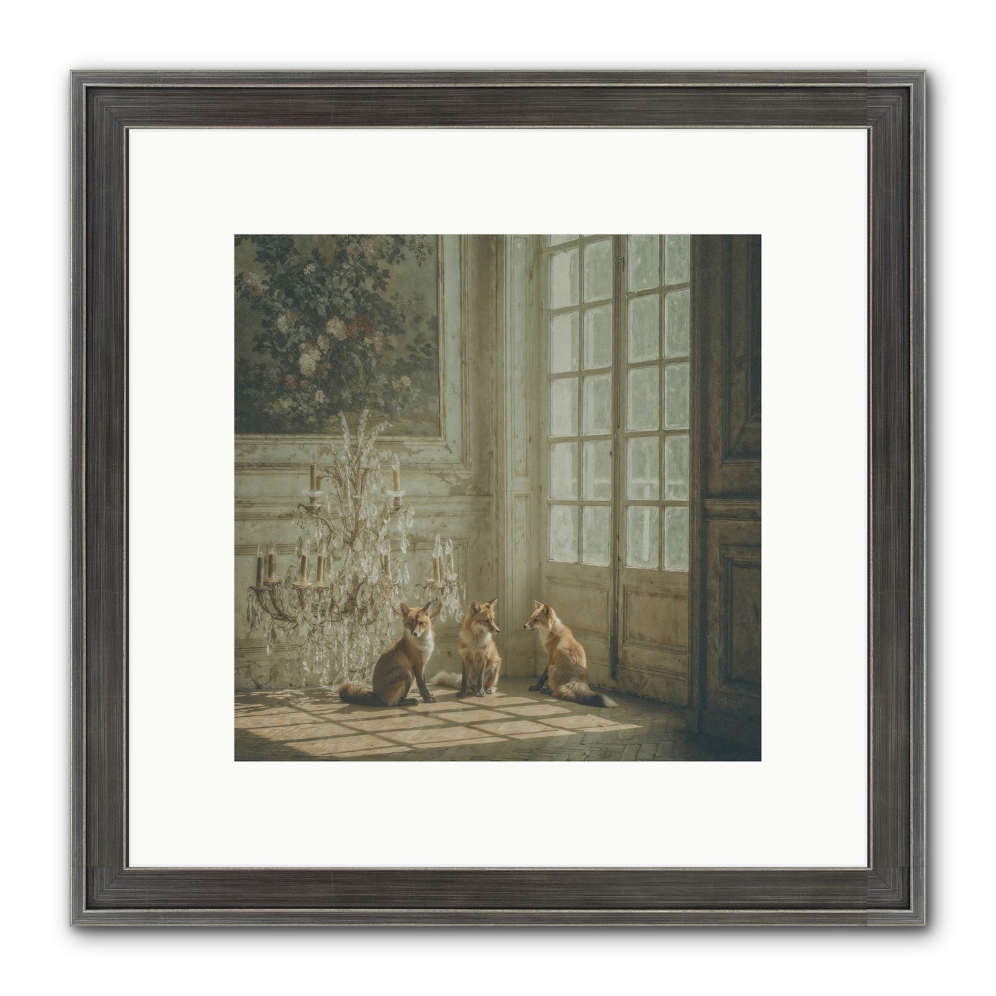 Fieldhouse Morning Framed Print - Slimwoods Black/Silver 10x10