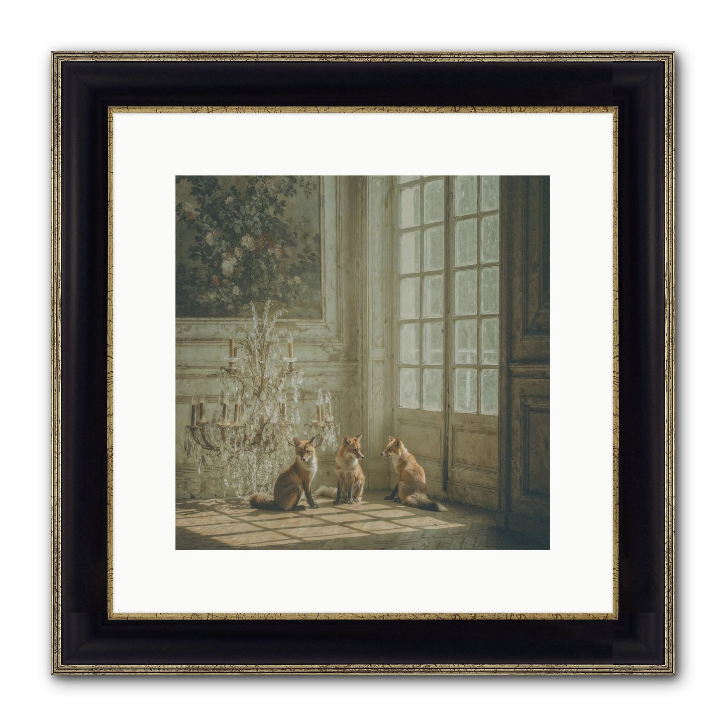 Fieldhouse Morning Framed Print - Black & Gold 12x12