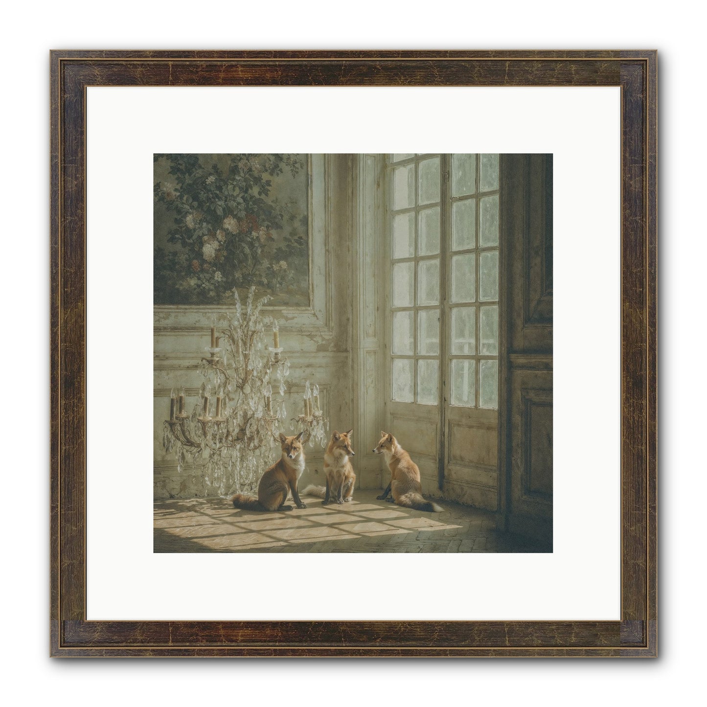 Fieldhouse Morning Framed Print - Slimwoods Black/Gold 12x12