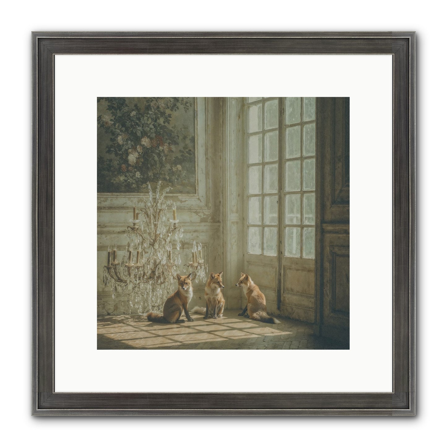 Fieldhouse Morning Framed Print - Slimwoods Black/Silver 12x12