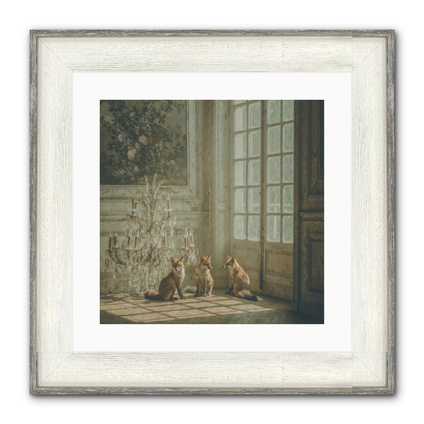 Fieldhouse Morning Framed Print - Driftwood White 16x16