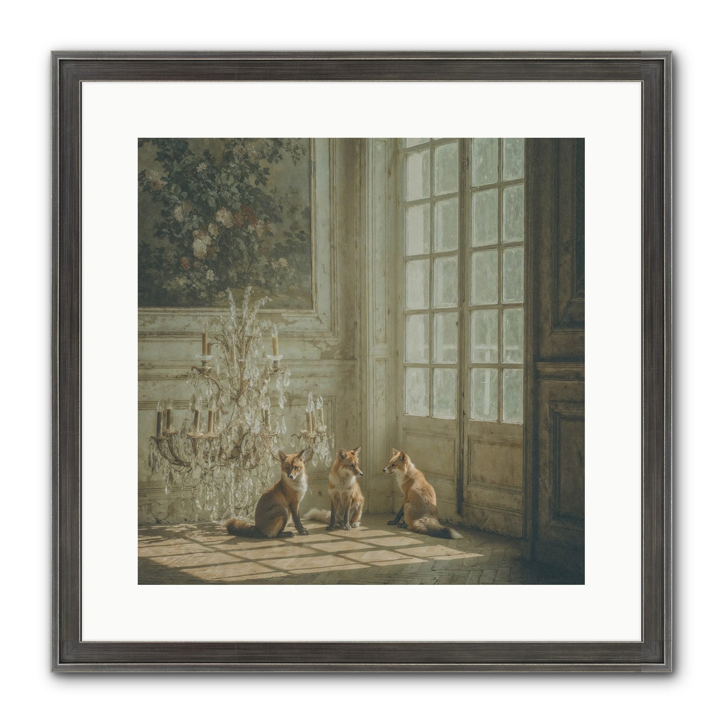 Fieldhouse Morning Framed Print - Slimwoods Black/Silver 16x16