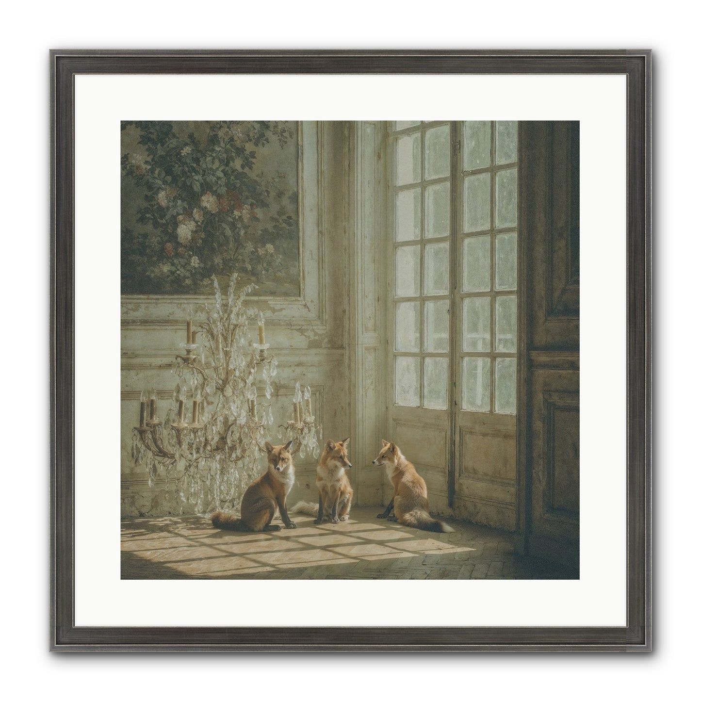 Fieldhouse Morning Framed Print - Slimwoods Black/Silver 20x20