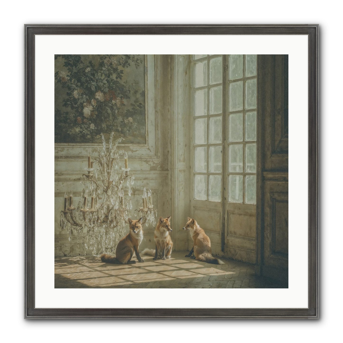 Fieldhouse Morning Framed Print - Slimwoods Black/Silver 24x24