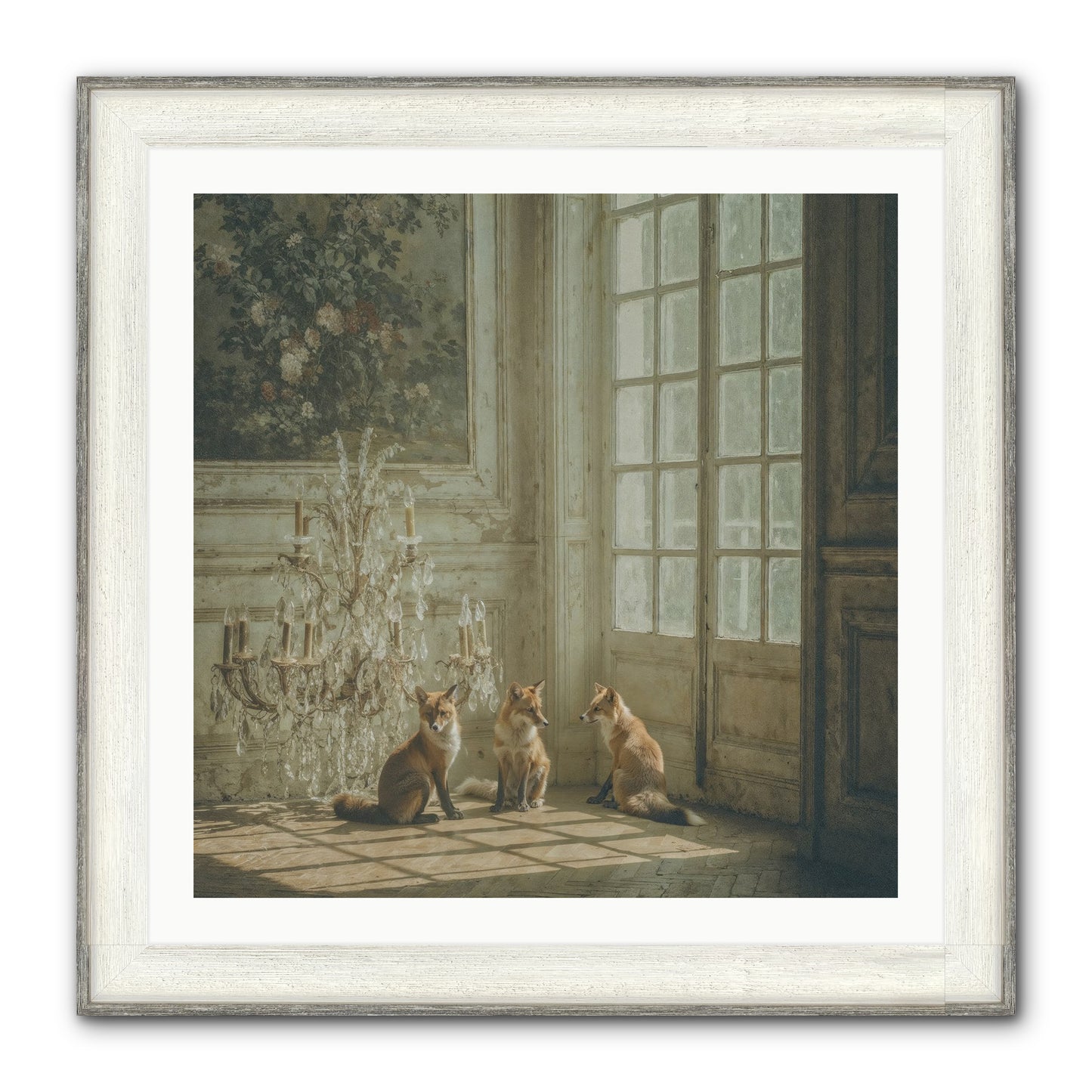 Fieldhouse Morning Framed Print - Driftwood White 30x30