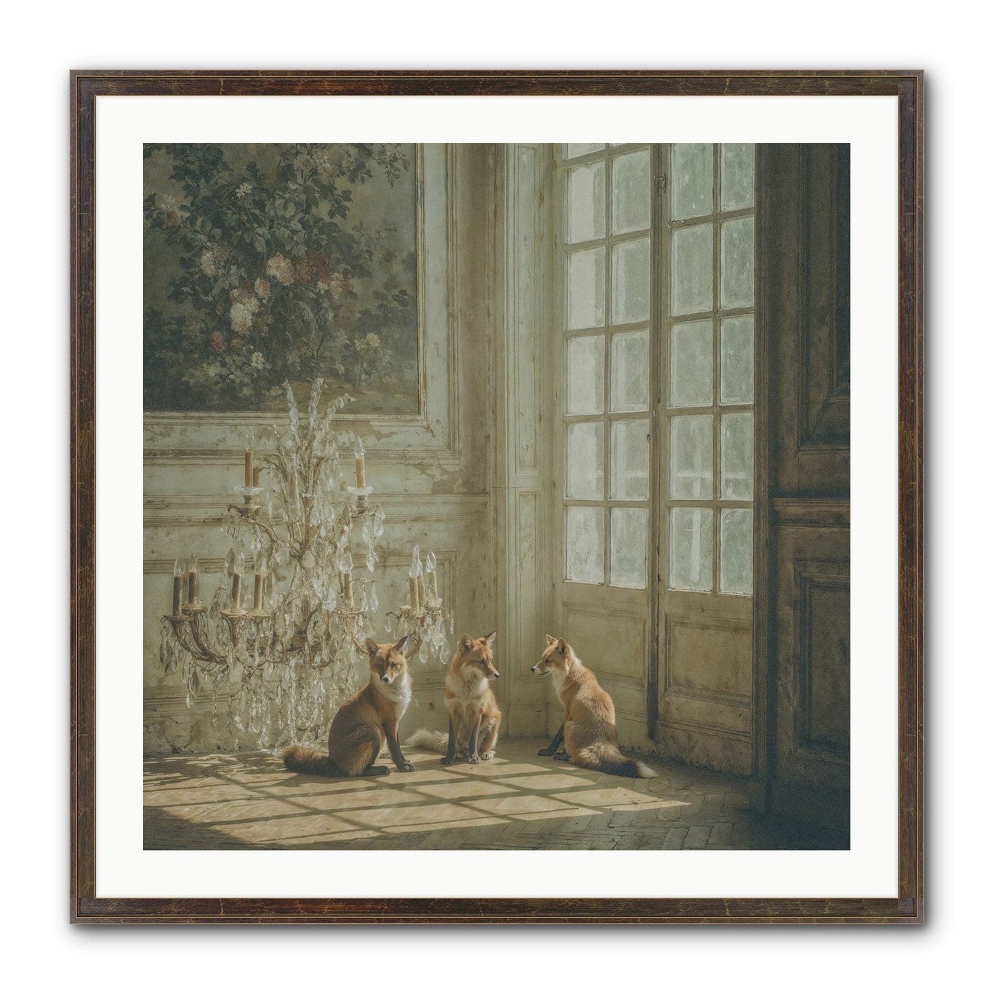 Fieldhouse Morning Framed Print - Slimwoods Black/Gold 30x30