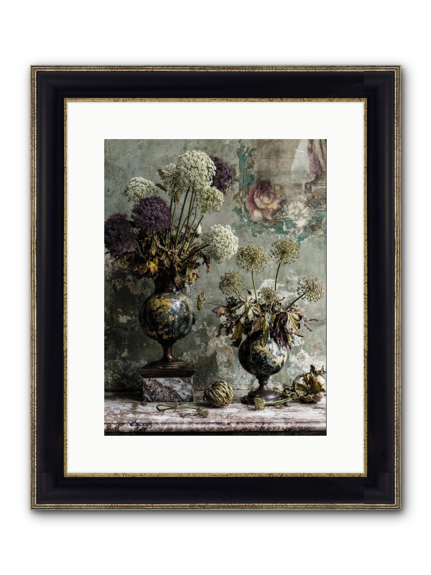 Fieldpicked Framed Print - Black & Gold 12x16