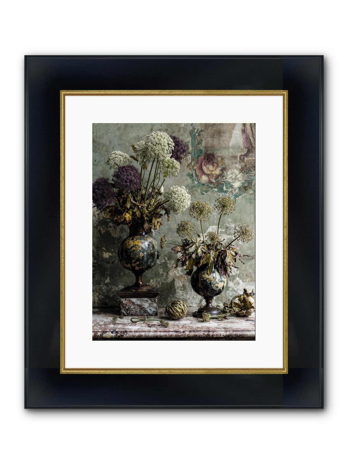 Fieldpicked Framed Print - Wide Black w/Gold 12x16