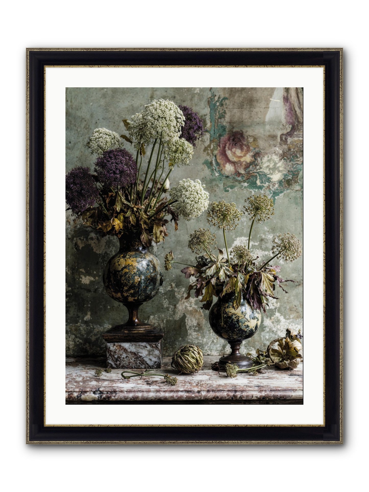 Fieldpicked Framed Print - Black & Gold 24x32