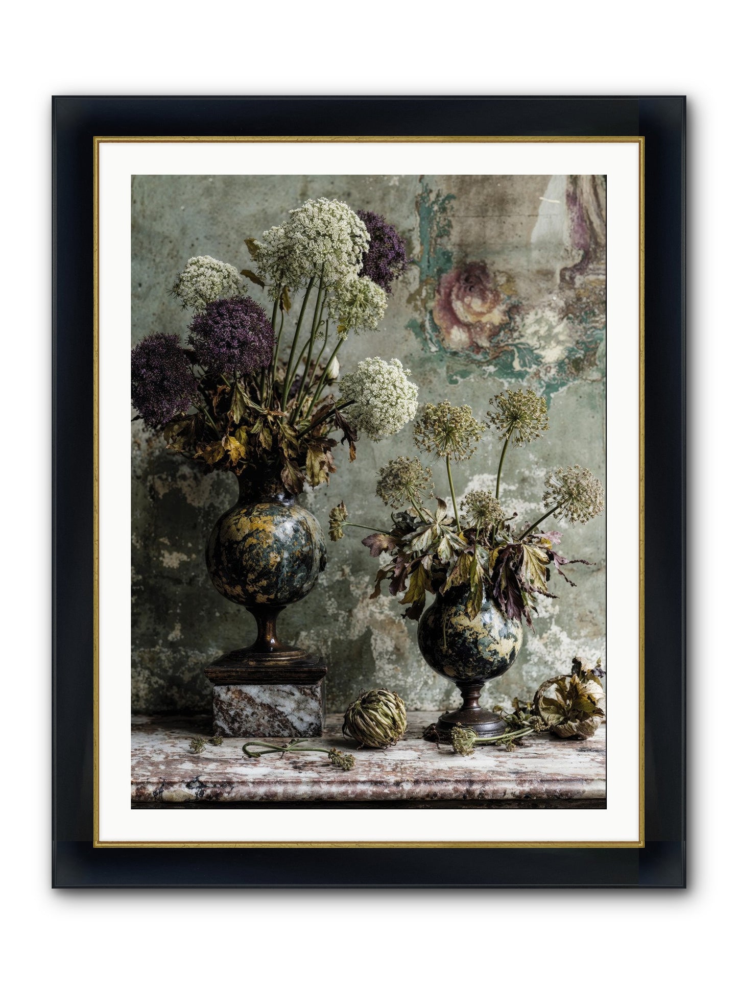 Fieldpicked Framed Print - Wide Black w/Gold 30x40