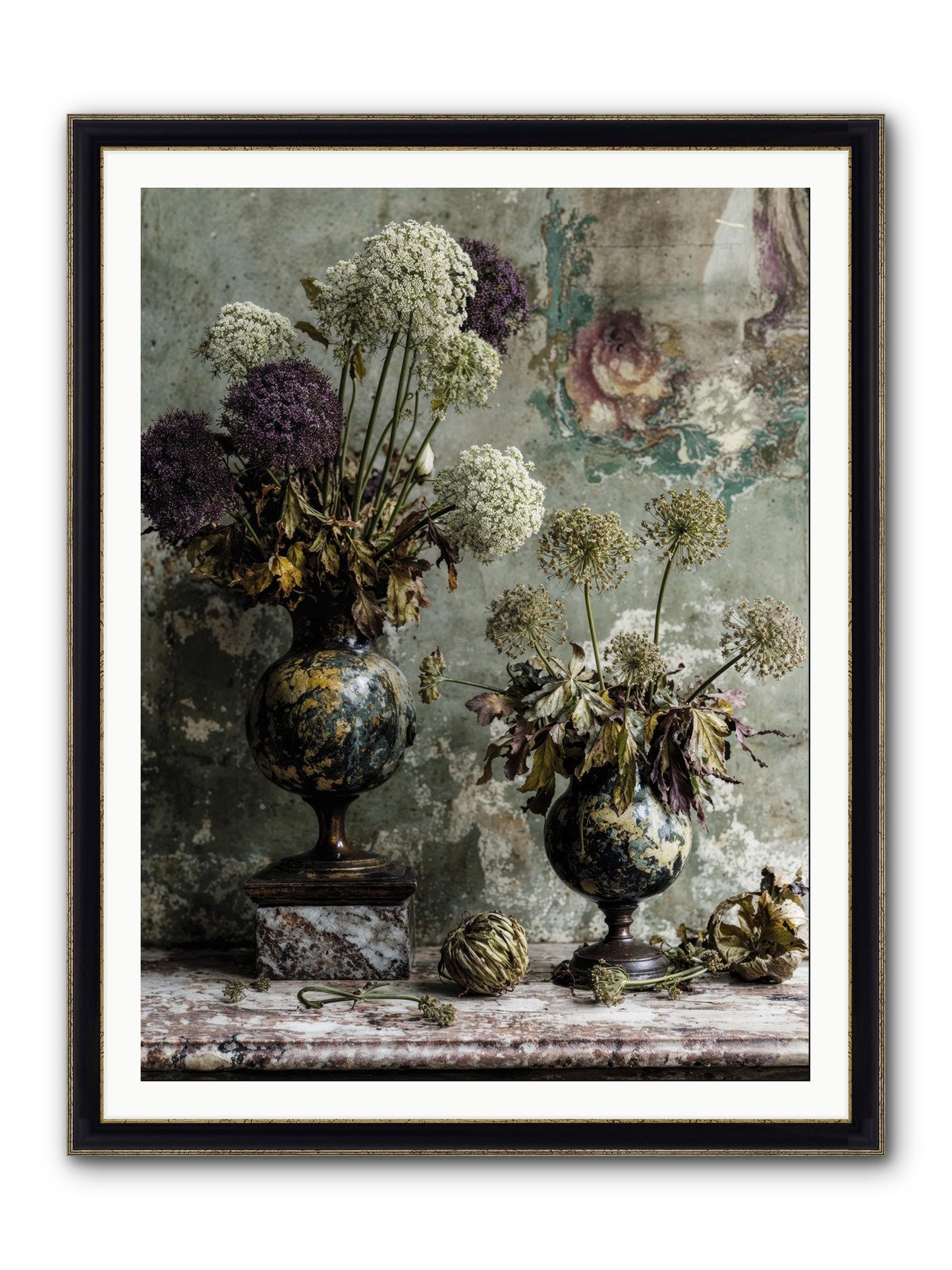 Fieldpicked Framed Print - Black & Gold 36x48