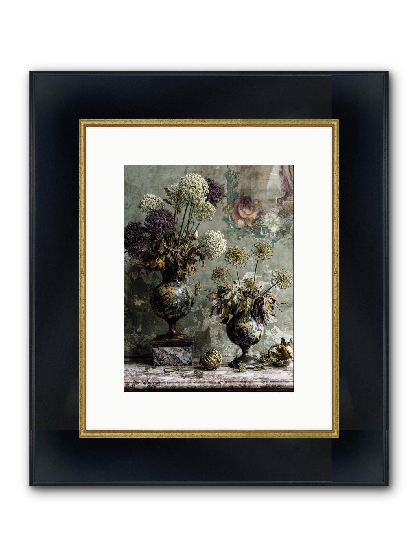 Fieldpicked Framed Print - Wide Black w/Gold 9x12