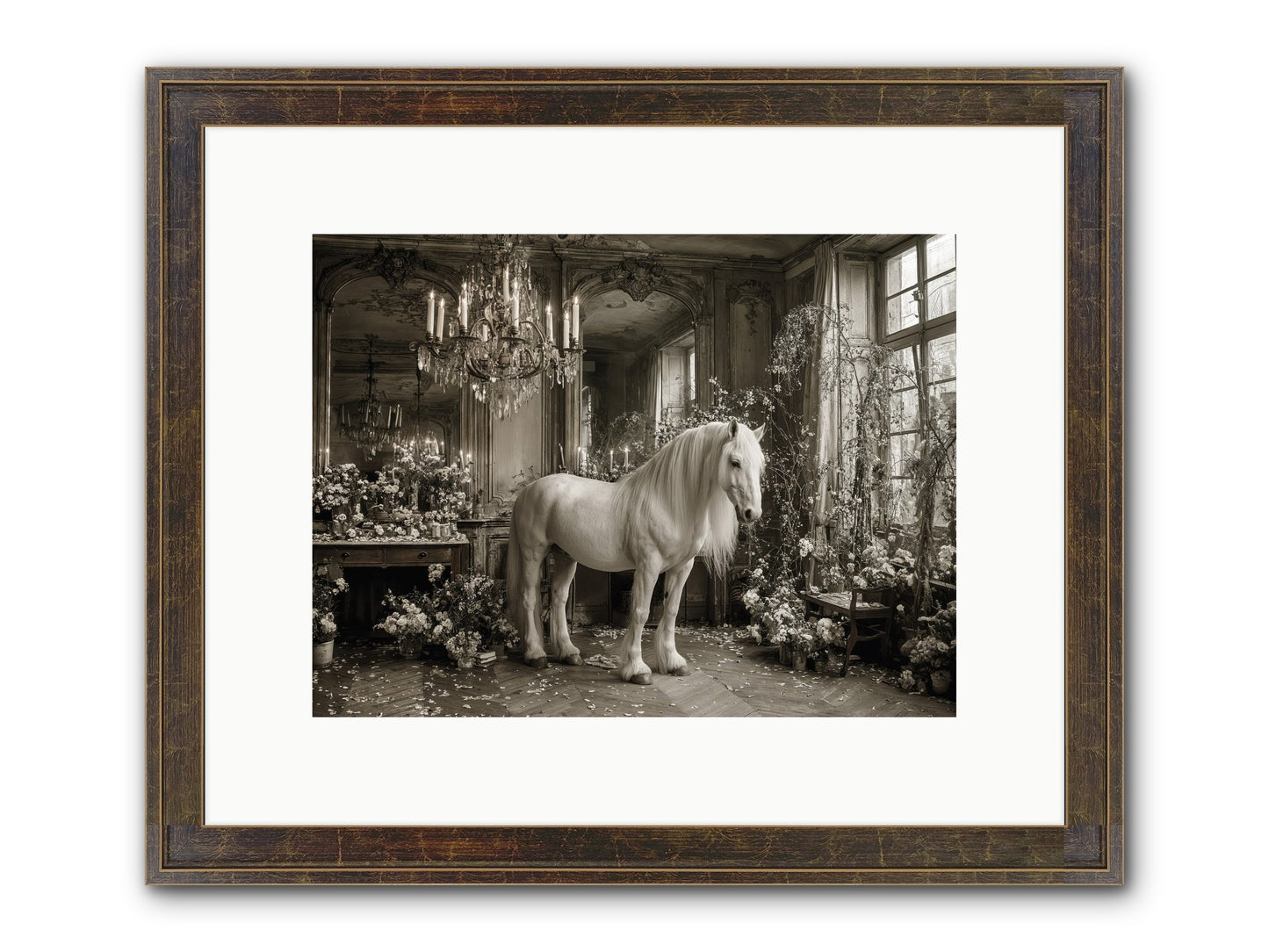Fieldstone Parlor Framed Print - Slimwoods Black/Gold 12x9