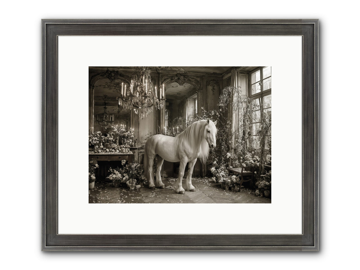 Fieldstone Parlor Framed Print - Slimwoods Black/Silver 12x9