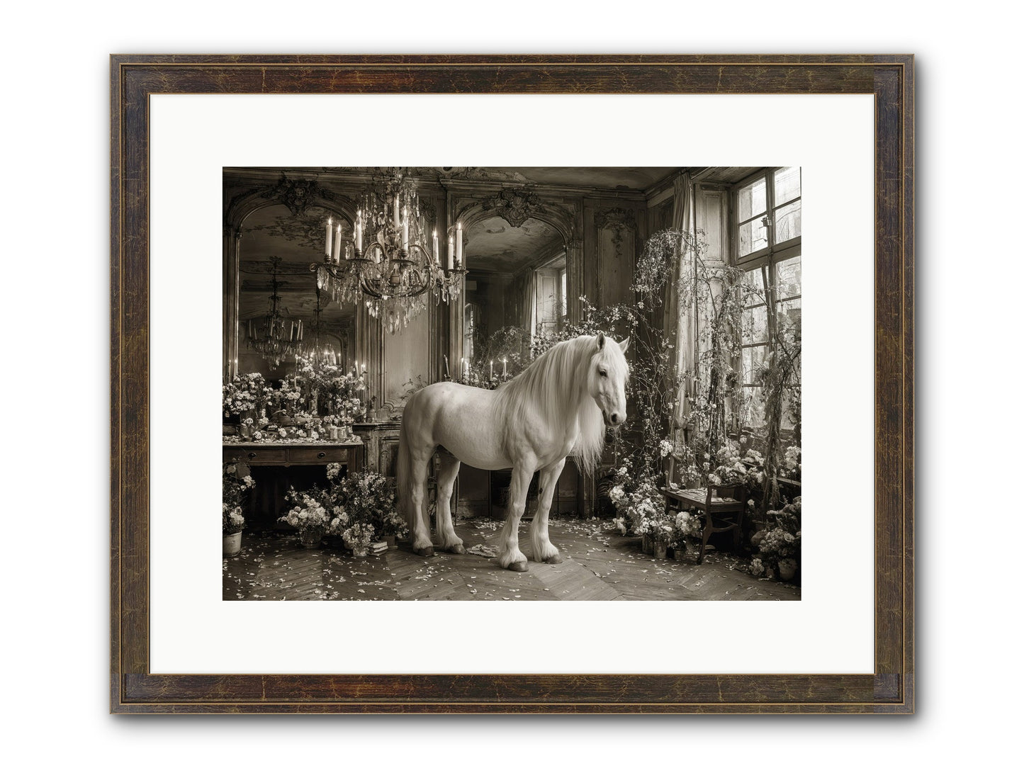 Fieldstone Parlor Framed Print - Slimwoods Black/Gold 16x12
