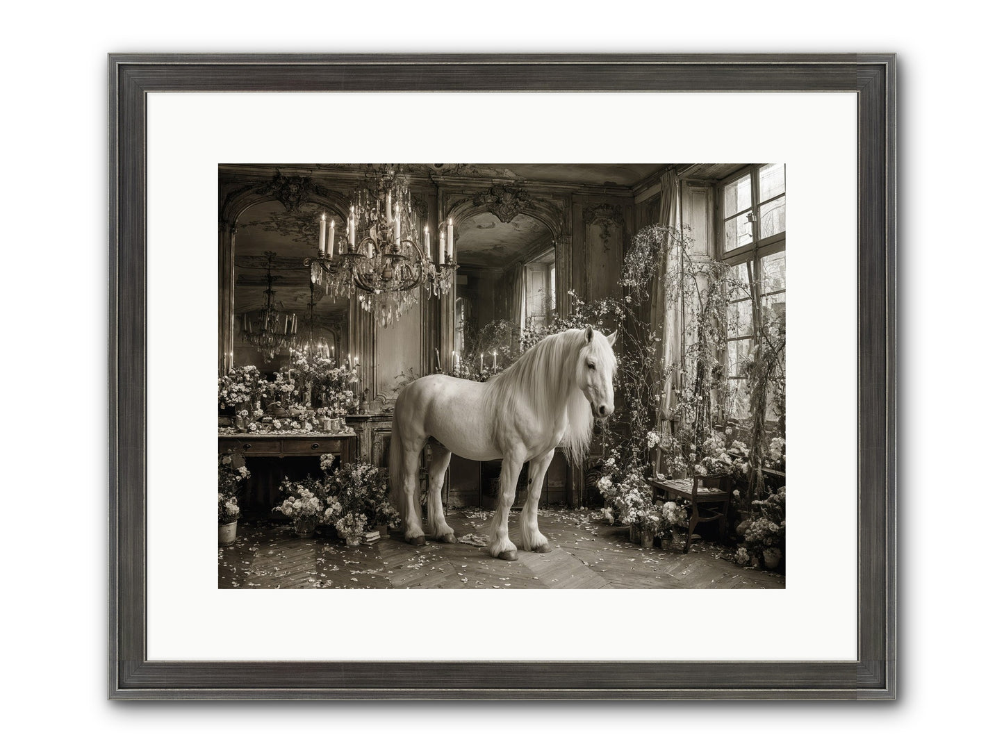 Fieldstone Parlor Framed Print - Slimwoods Black/Silver 16x12