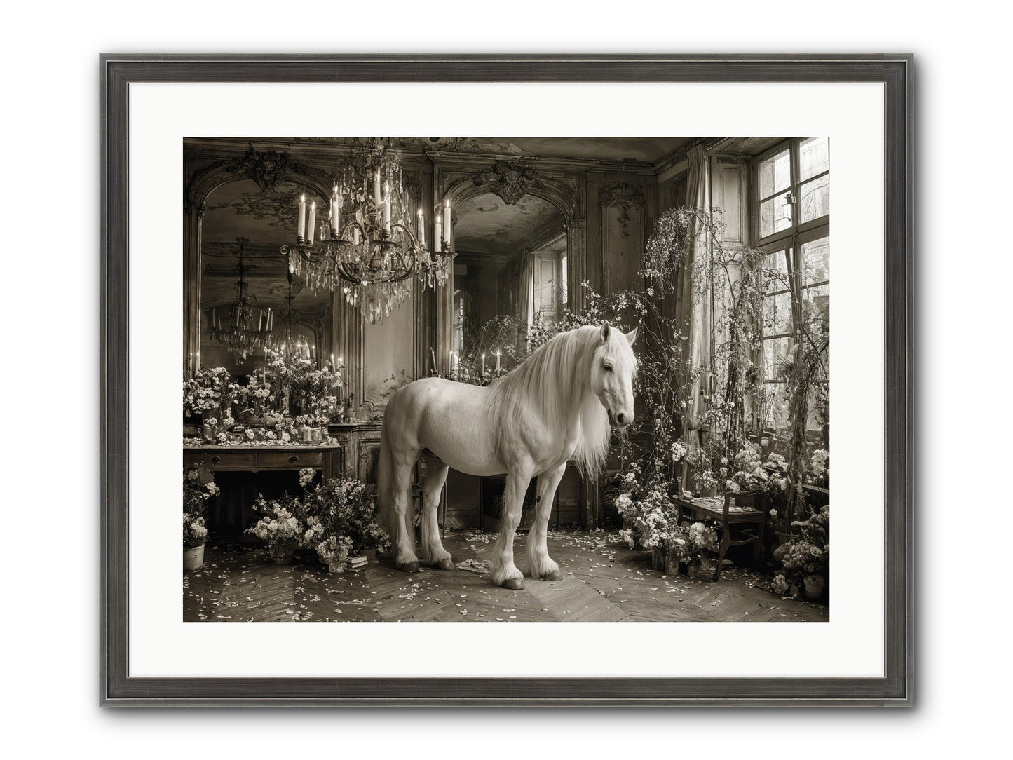 Fieldstone Parlor Framed Print - Slimwoods Black/Silver 24x18