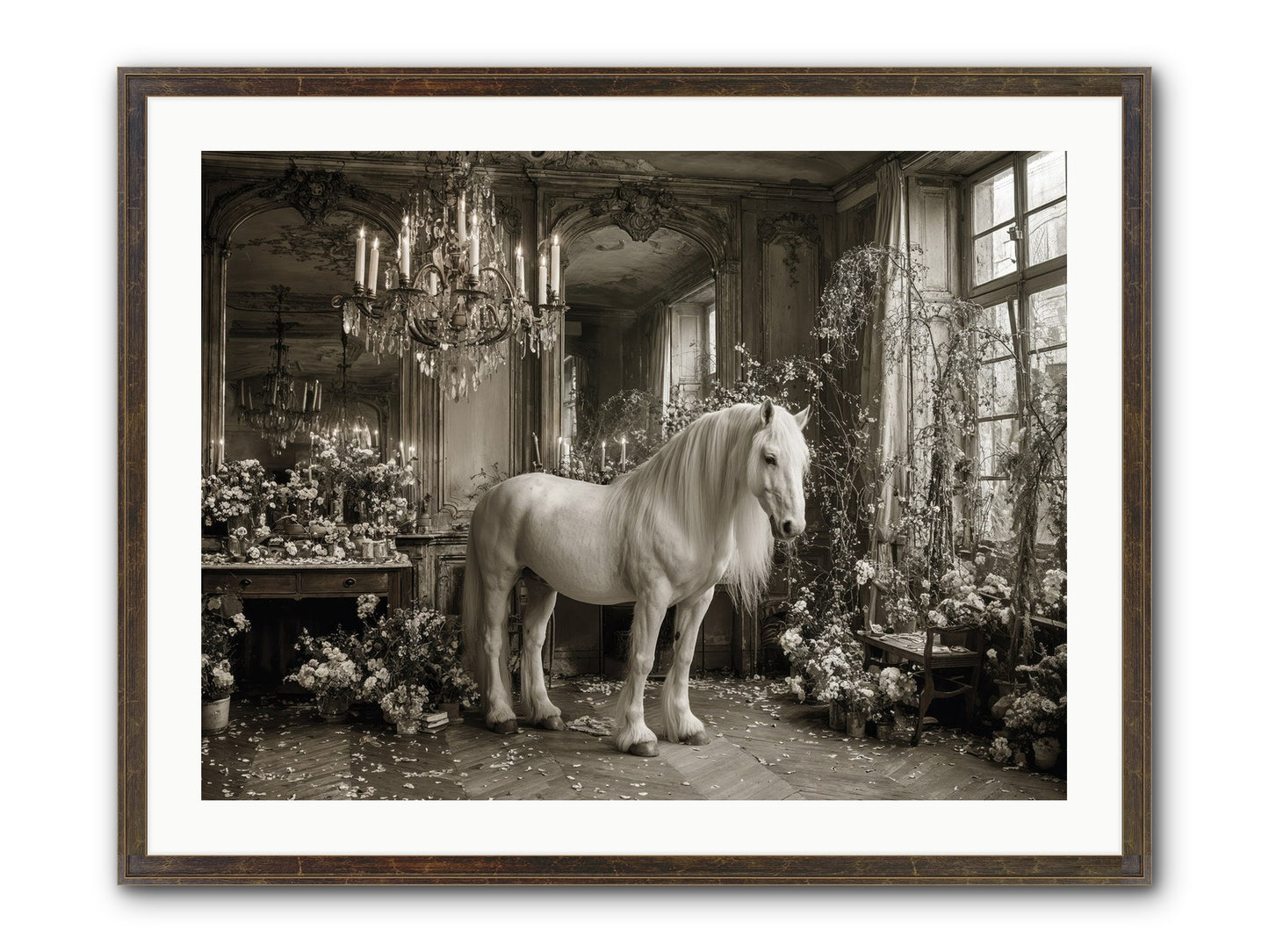 Fieldstone Parlor Framed Print - Slimwoods Black/Gold 32x24