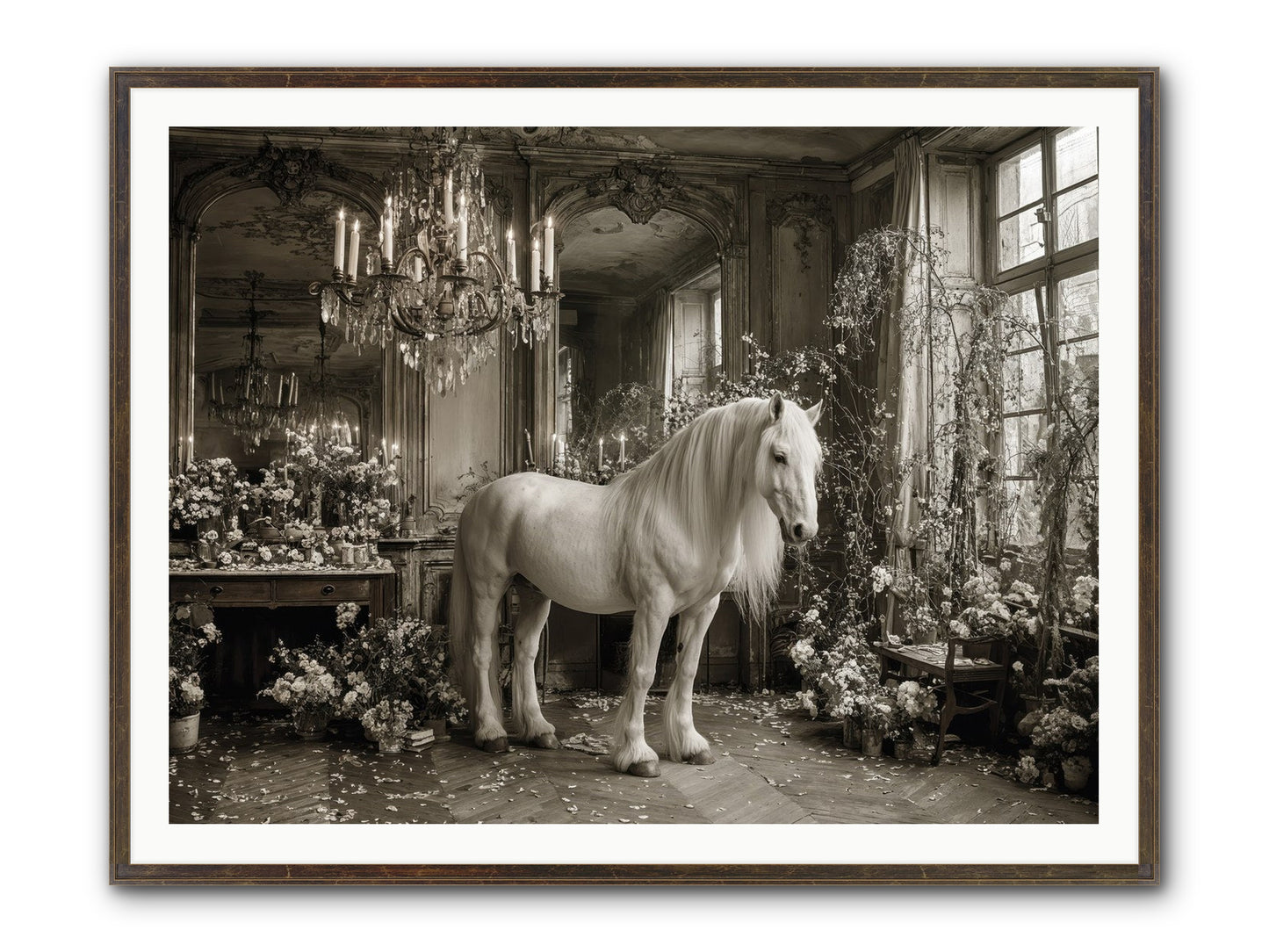 Fieldstone Parlor Framed Print - Slimwoods Black/Gold 48x36
