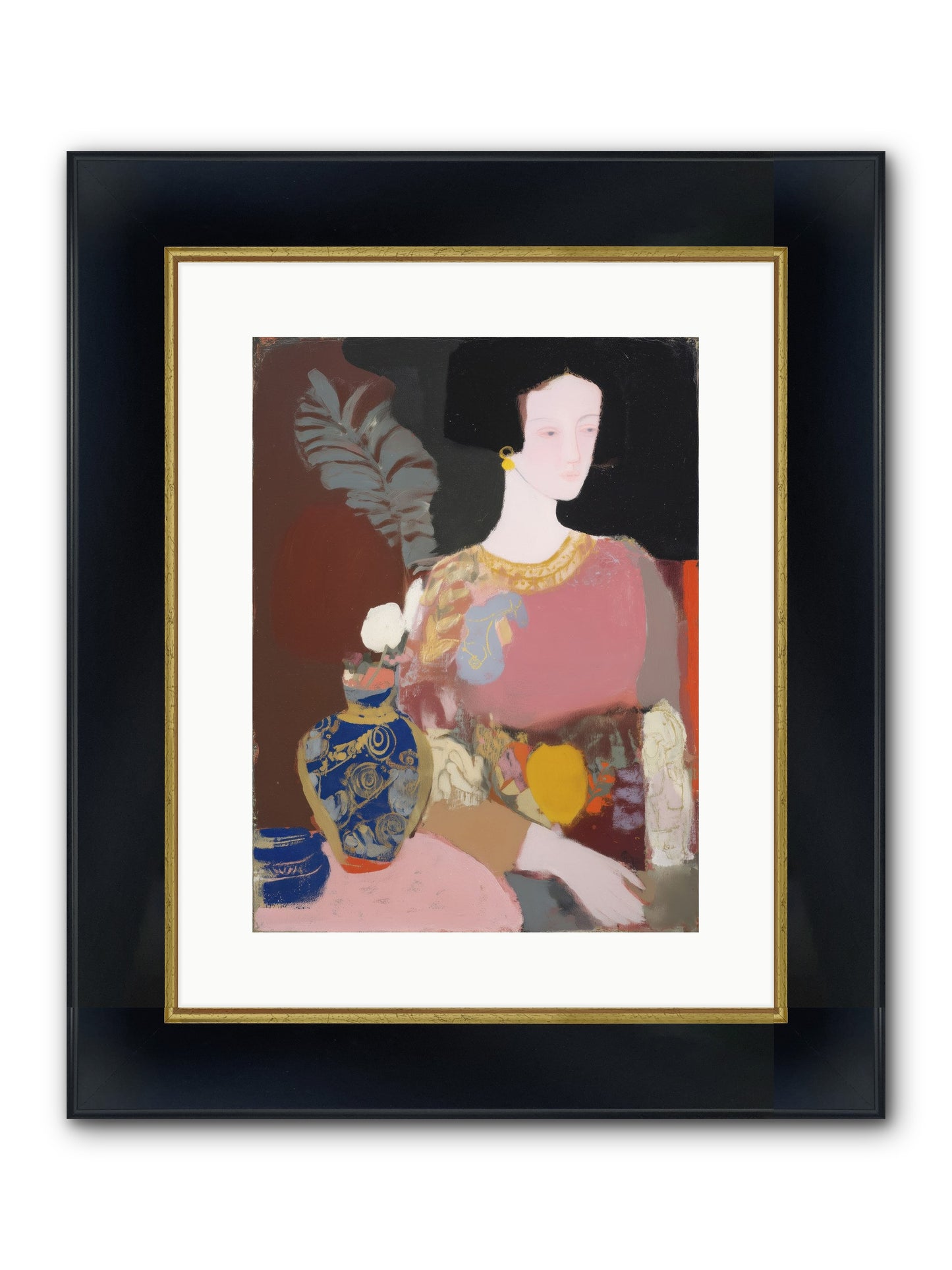 Filtered Framed Print - Wide Black w/Gold 12x16