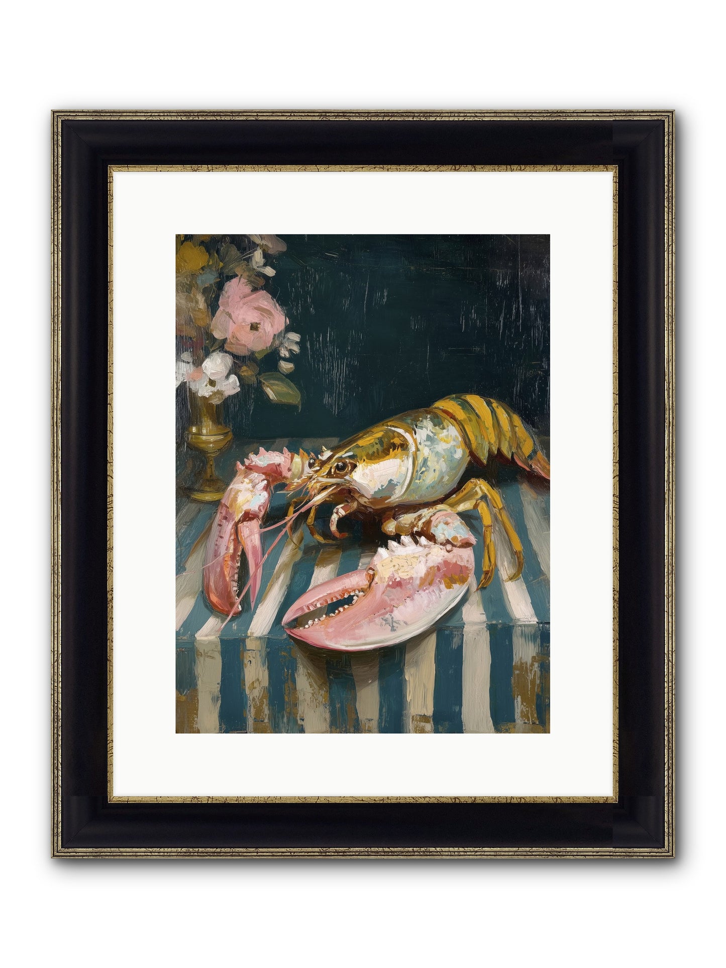 Finding Sea Framed Print - Black & Gold 12x16
