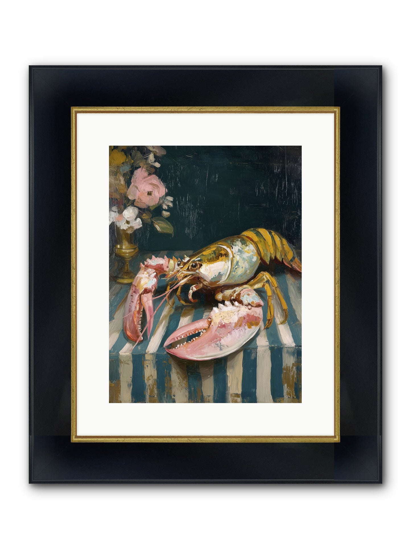 Finding Sea Framed Print - Wide Black w/Gold 12x16