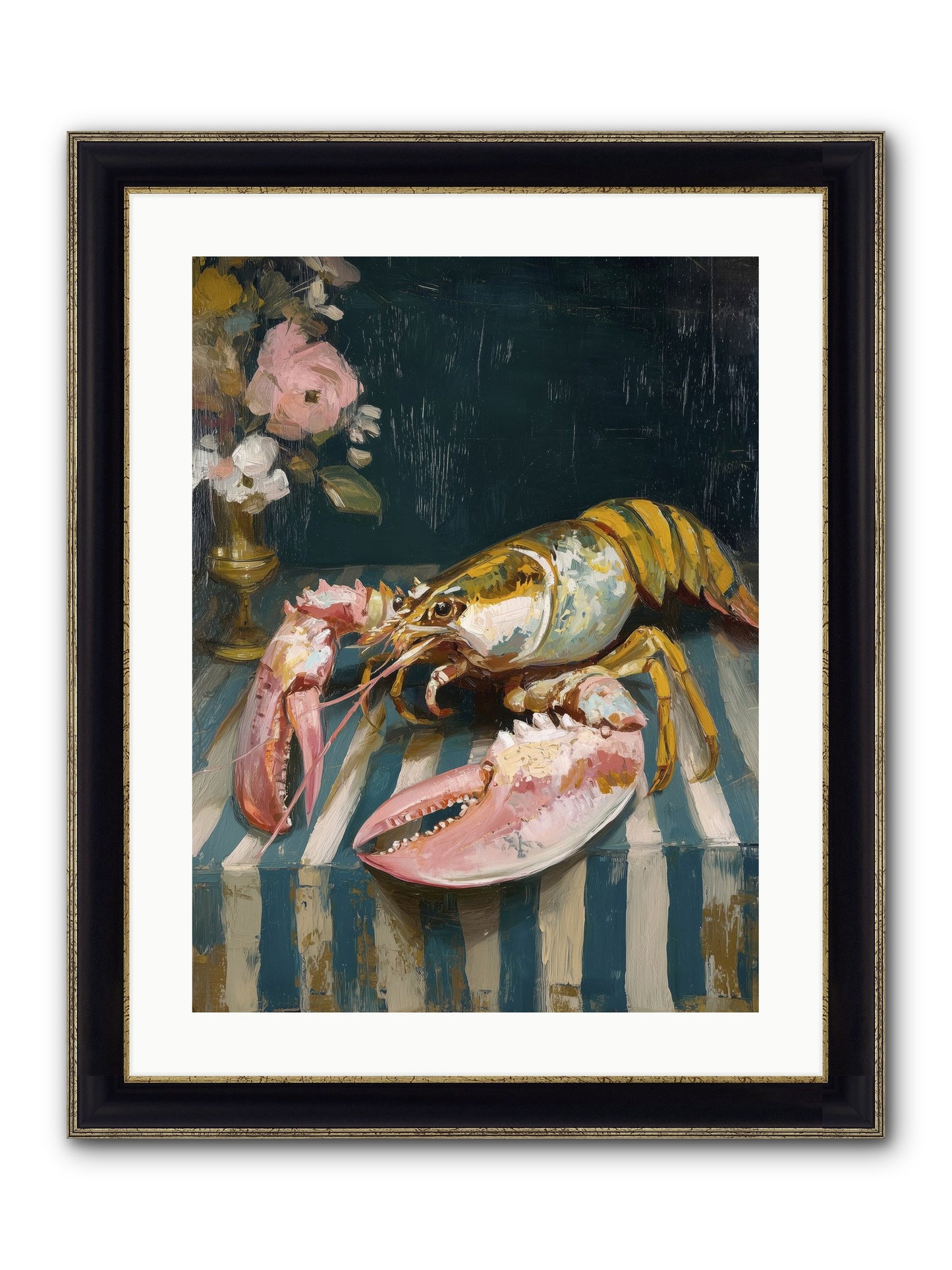 Finding Sea Framed Print - Black & Gold 18x24