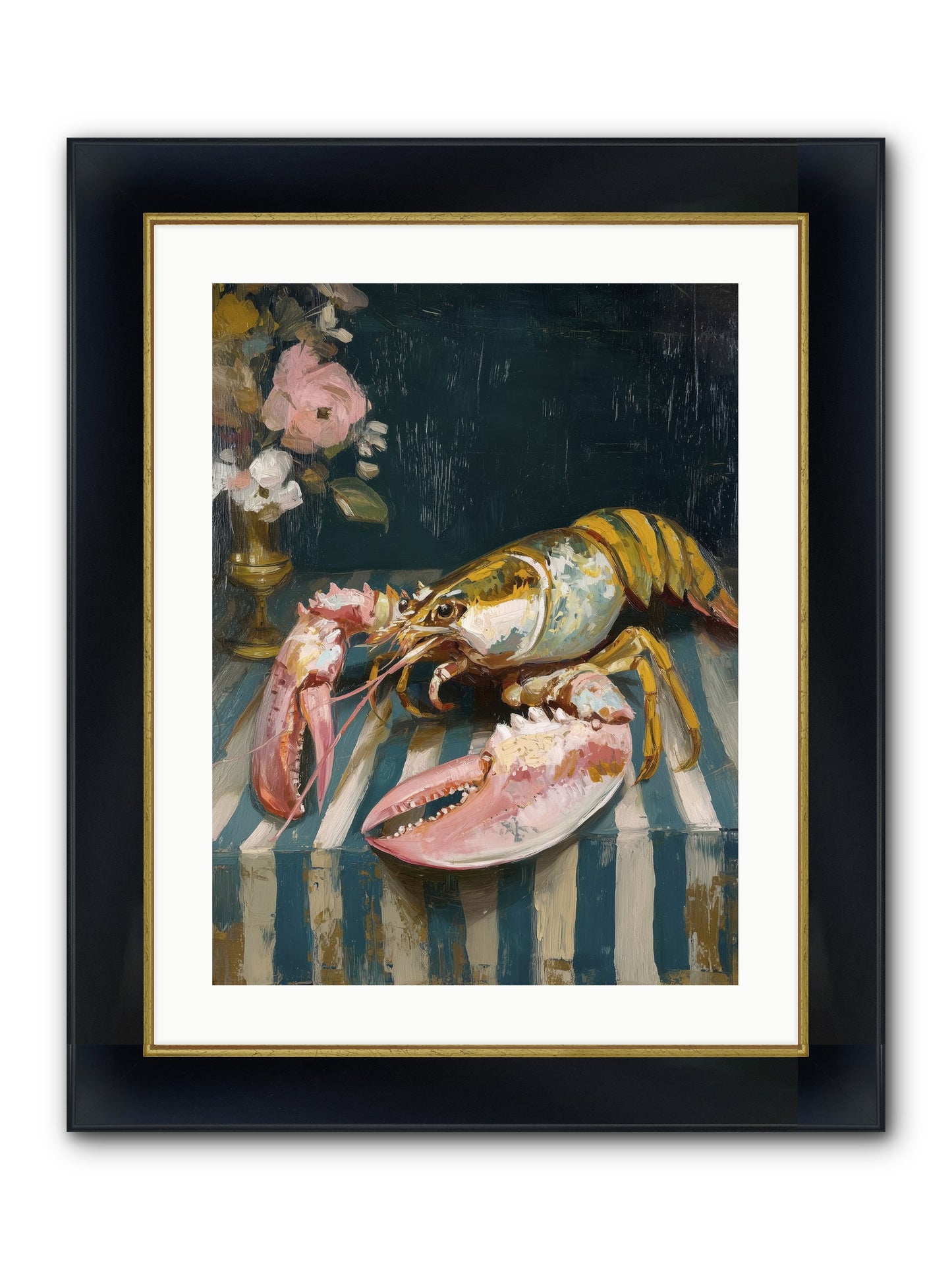 Finding Sea Framed Print - Wide Black w/Gold 18x24