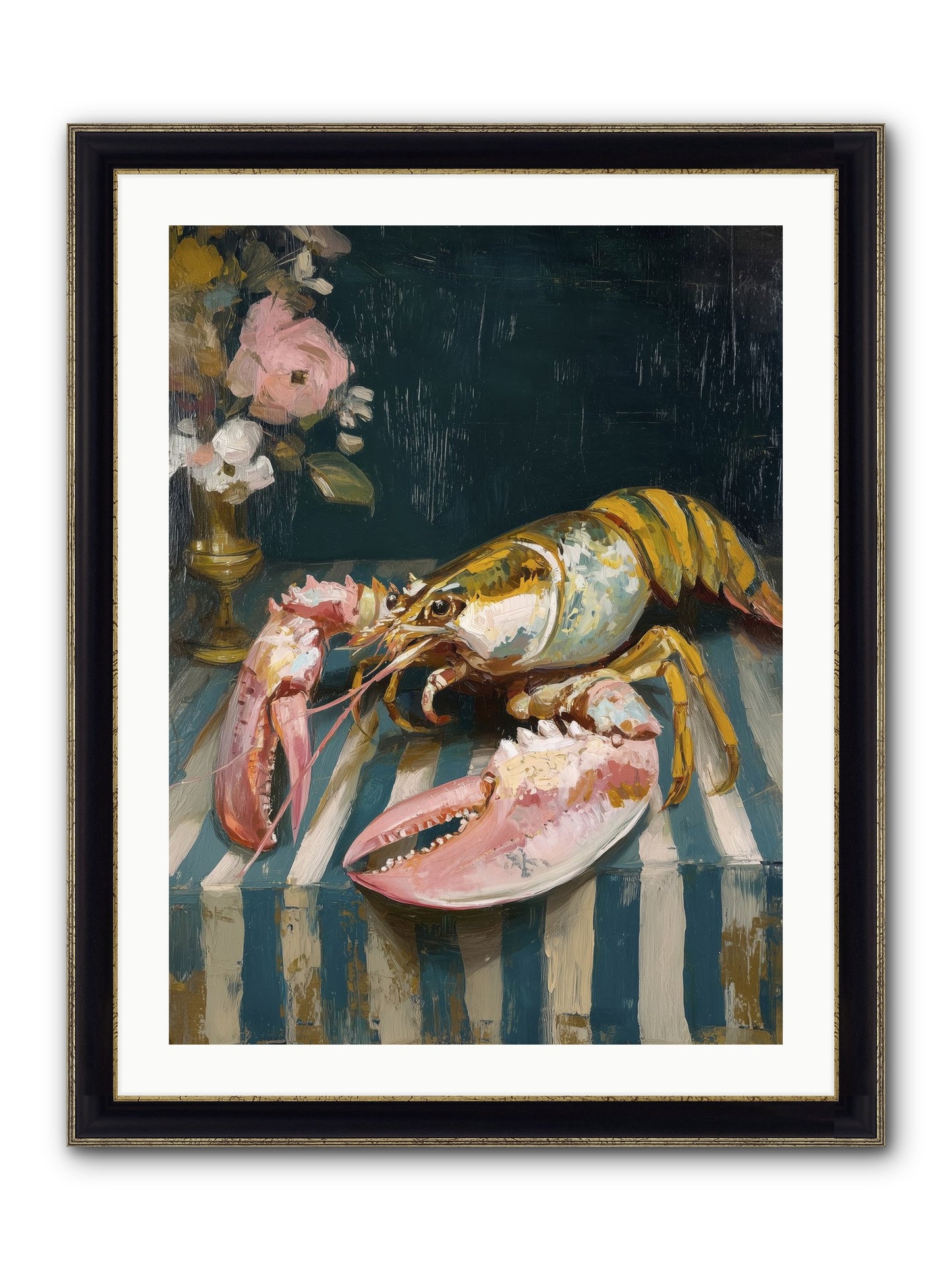 Finding Sea Framed Print - Black & Gold 24x32