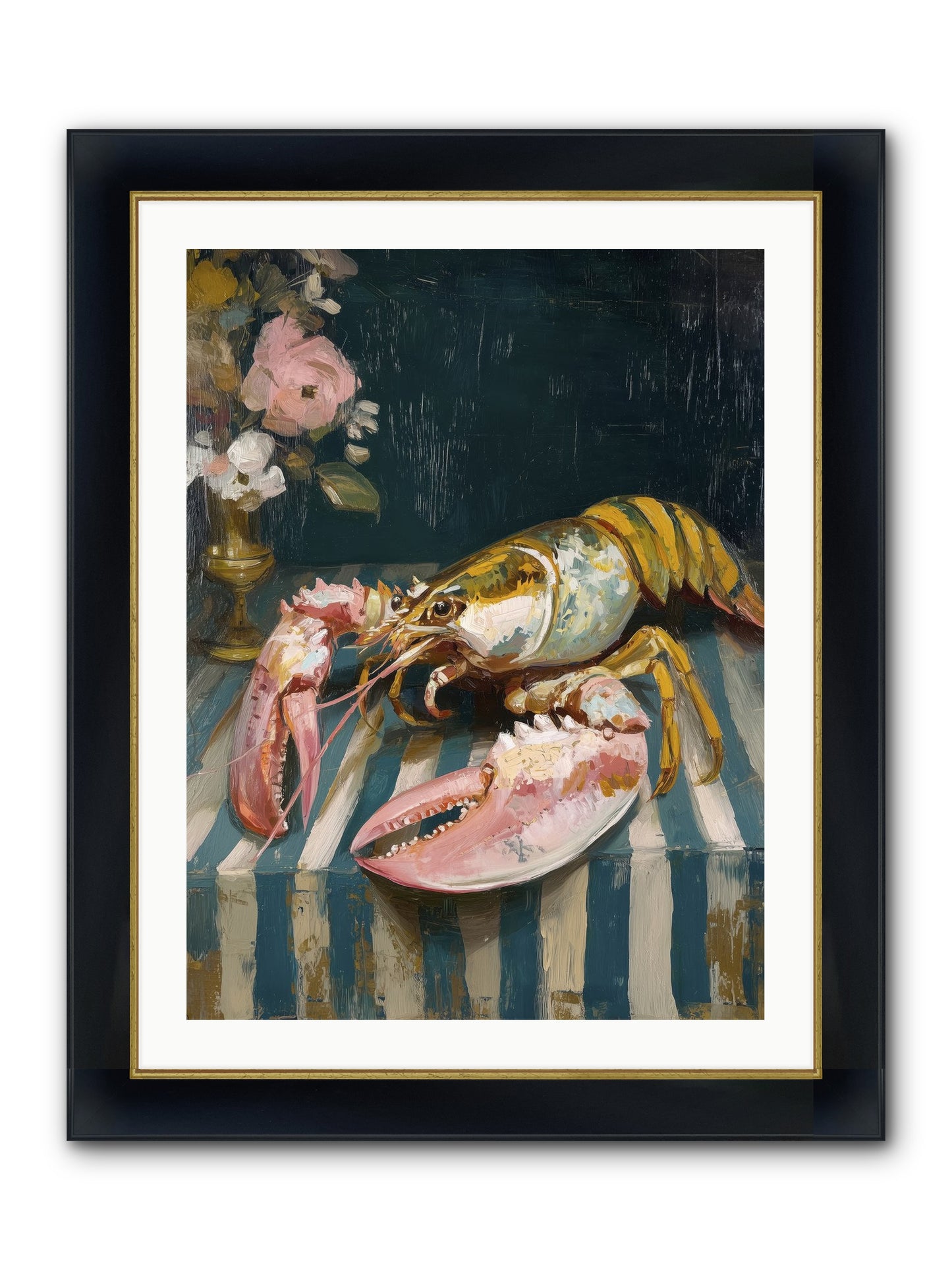 Finding Sea Framed Print - Wide Black w/Gold 24x32