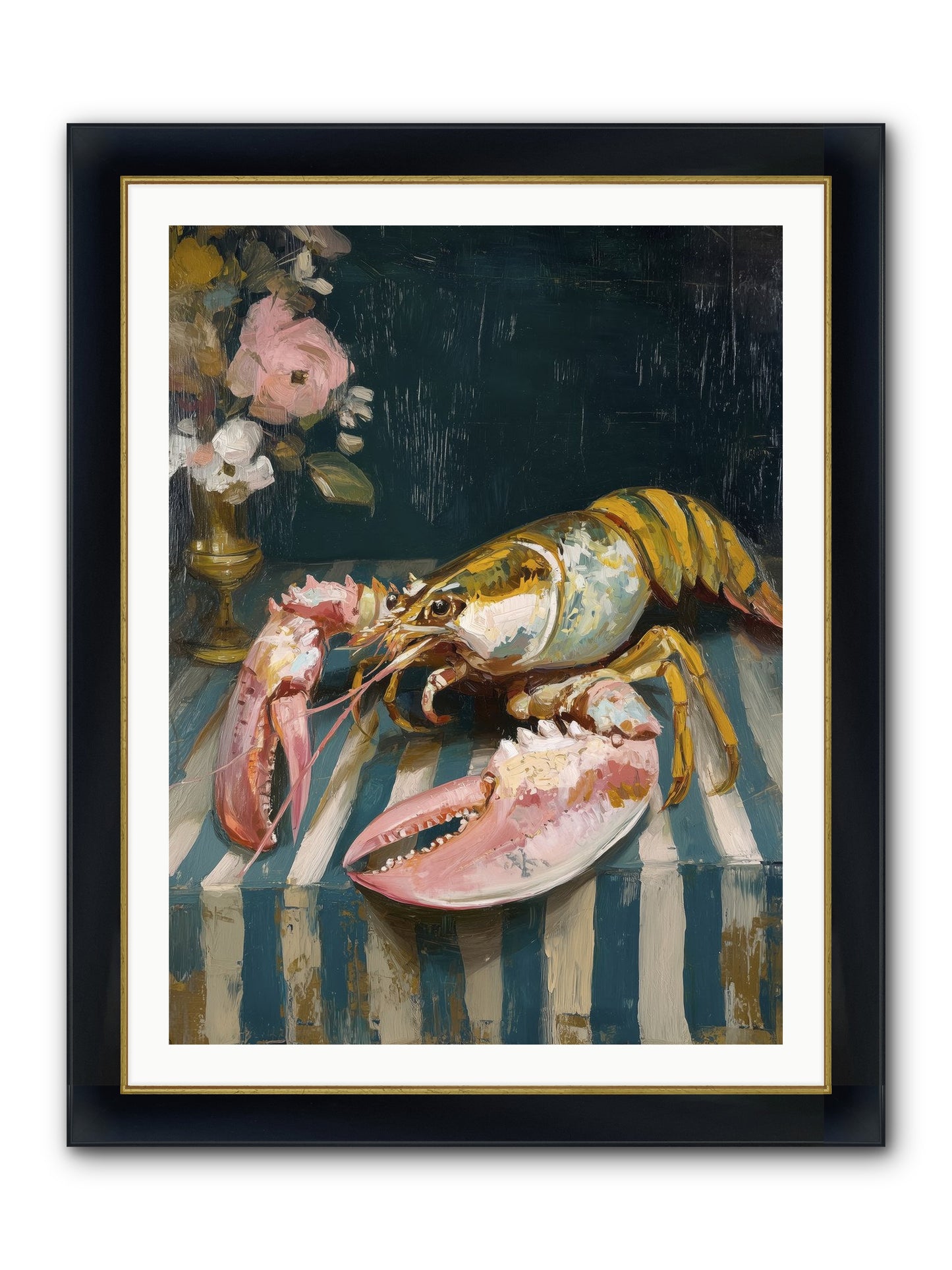 Finding Sea Framed Print - Wide Black w/Gold 30x40