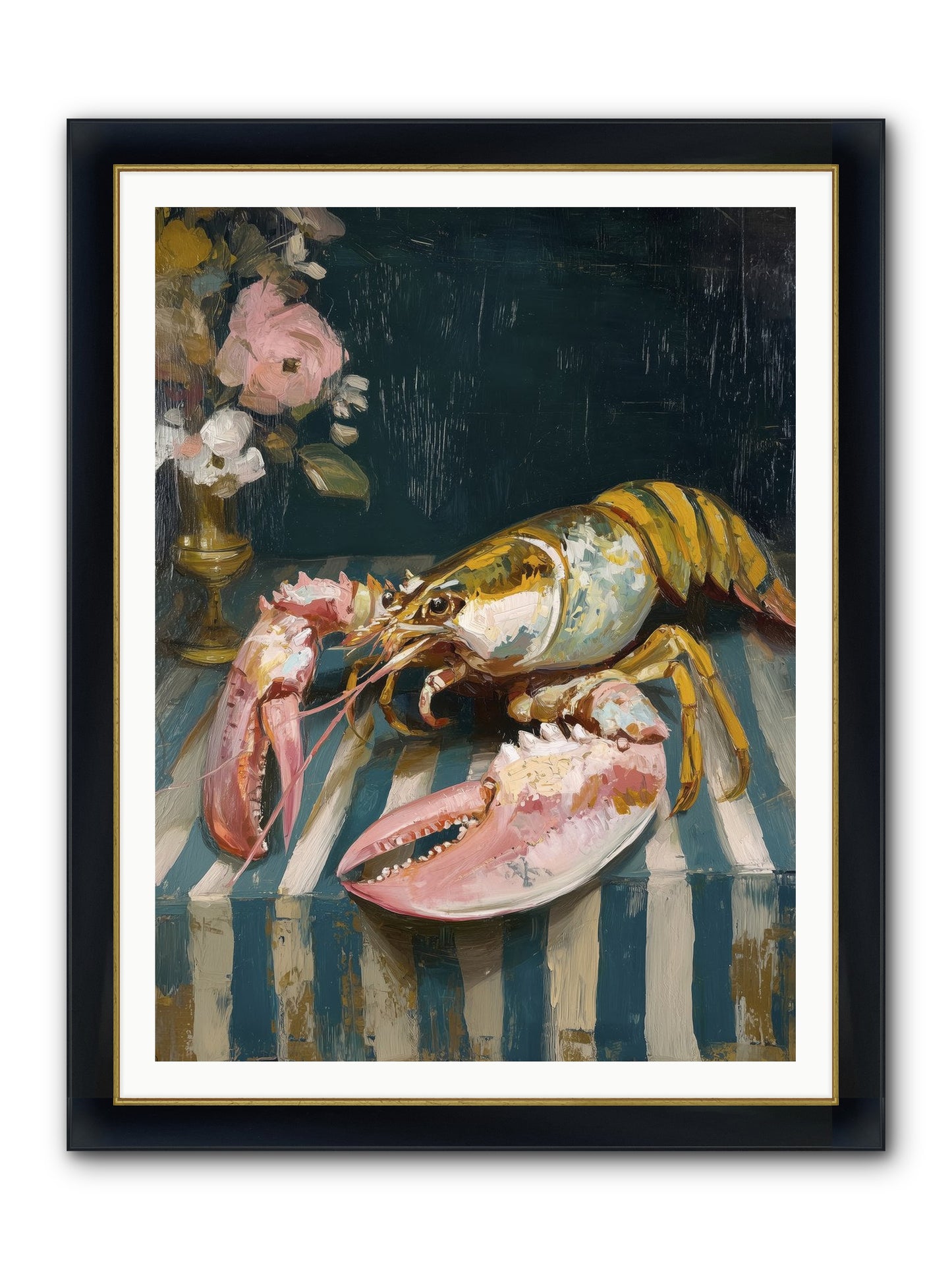 Finding Sea Framed Print - Wide Black w/Gold 36x48