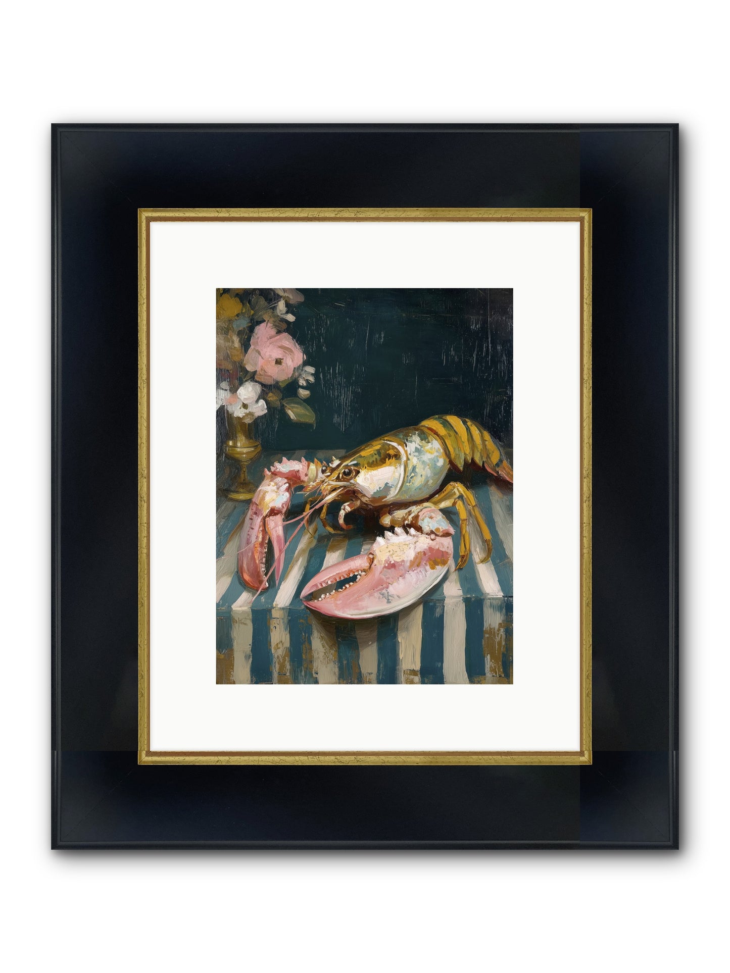Finding Sea Framed Print - Wide Black w/Gold 9x12