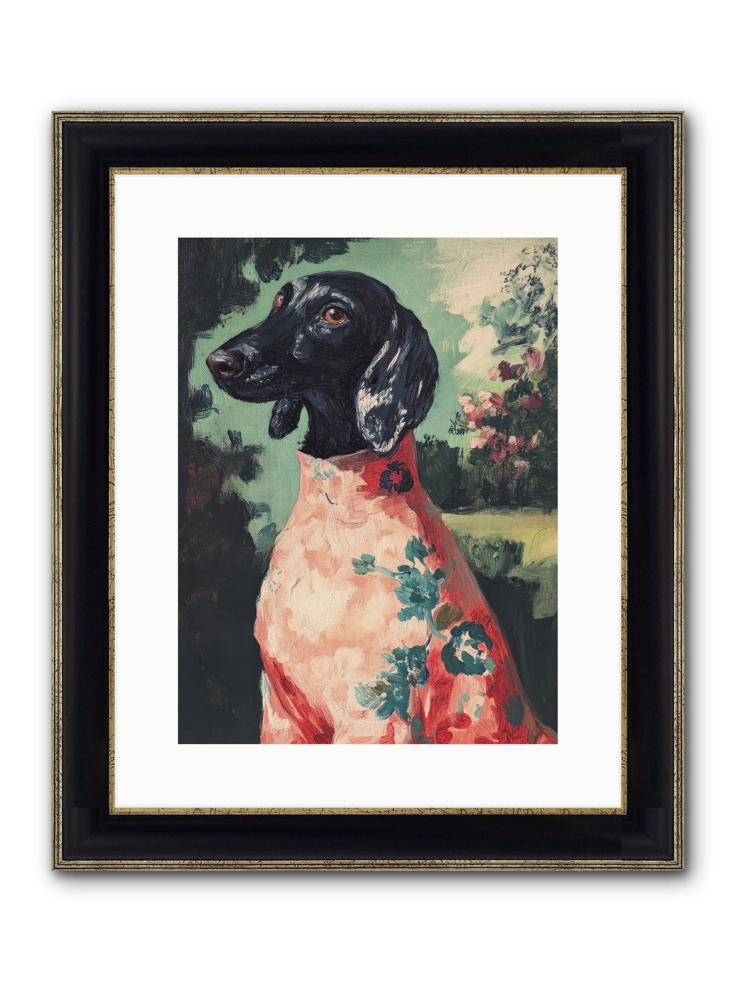 Finery And Flowers Framed Print - Black & Gold 12x16
