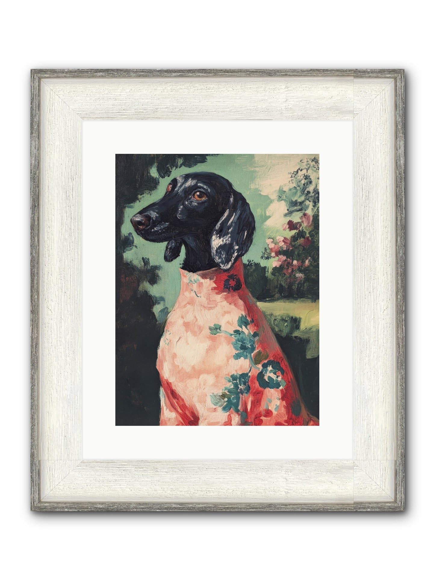 Finery And Flowers Framed Print - Driftwood White 12x16