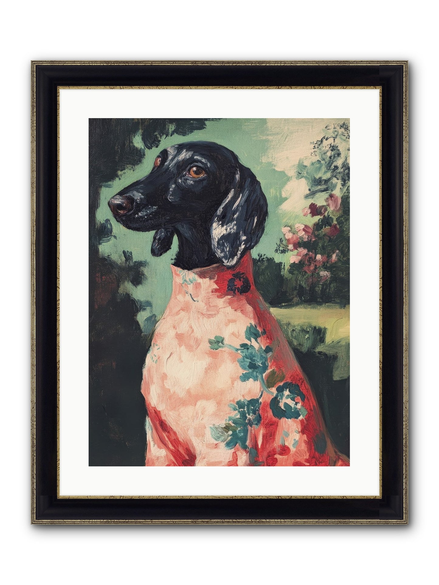 Finery And Flowers Framed Print - Black & Gold 18x24